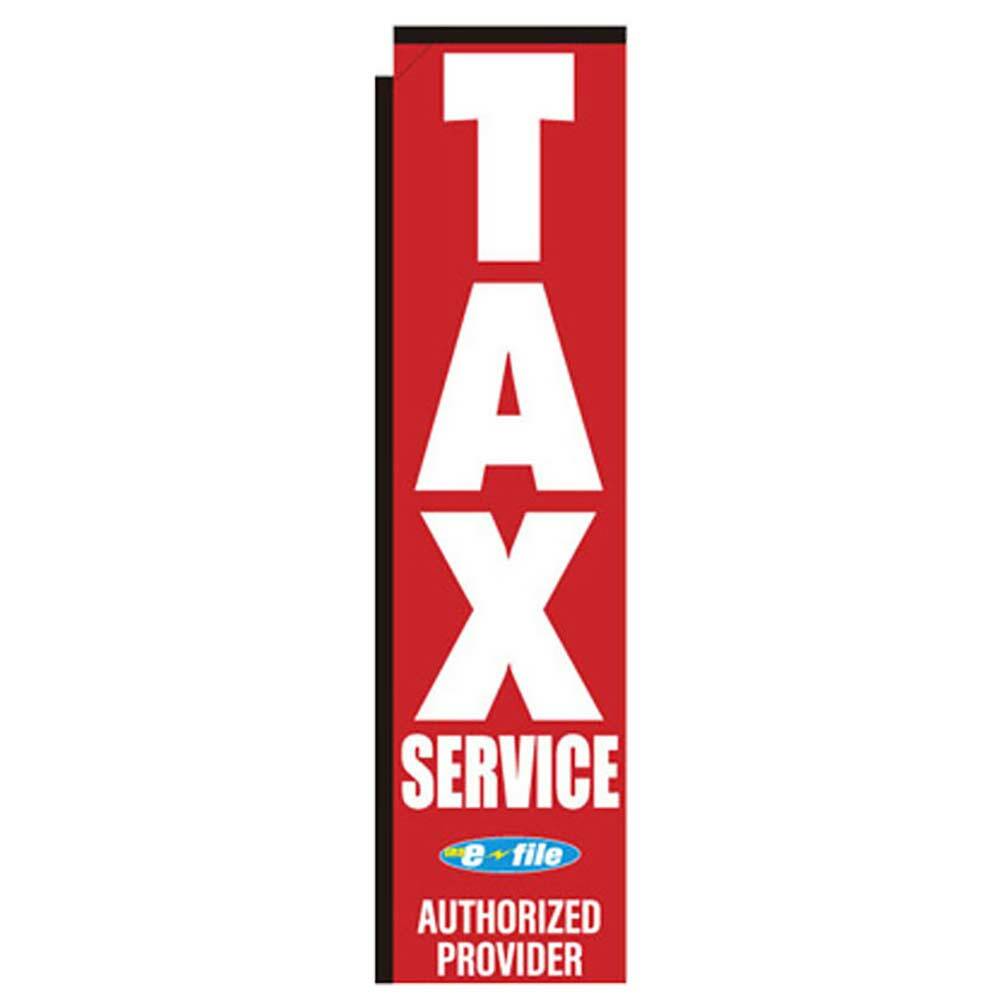Tax Service 3ft x 12ft Advertising Rectangle Banner Flag, Replacement Flag, Red