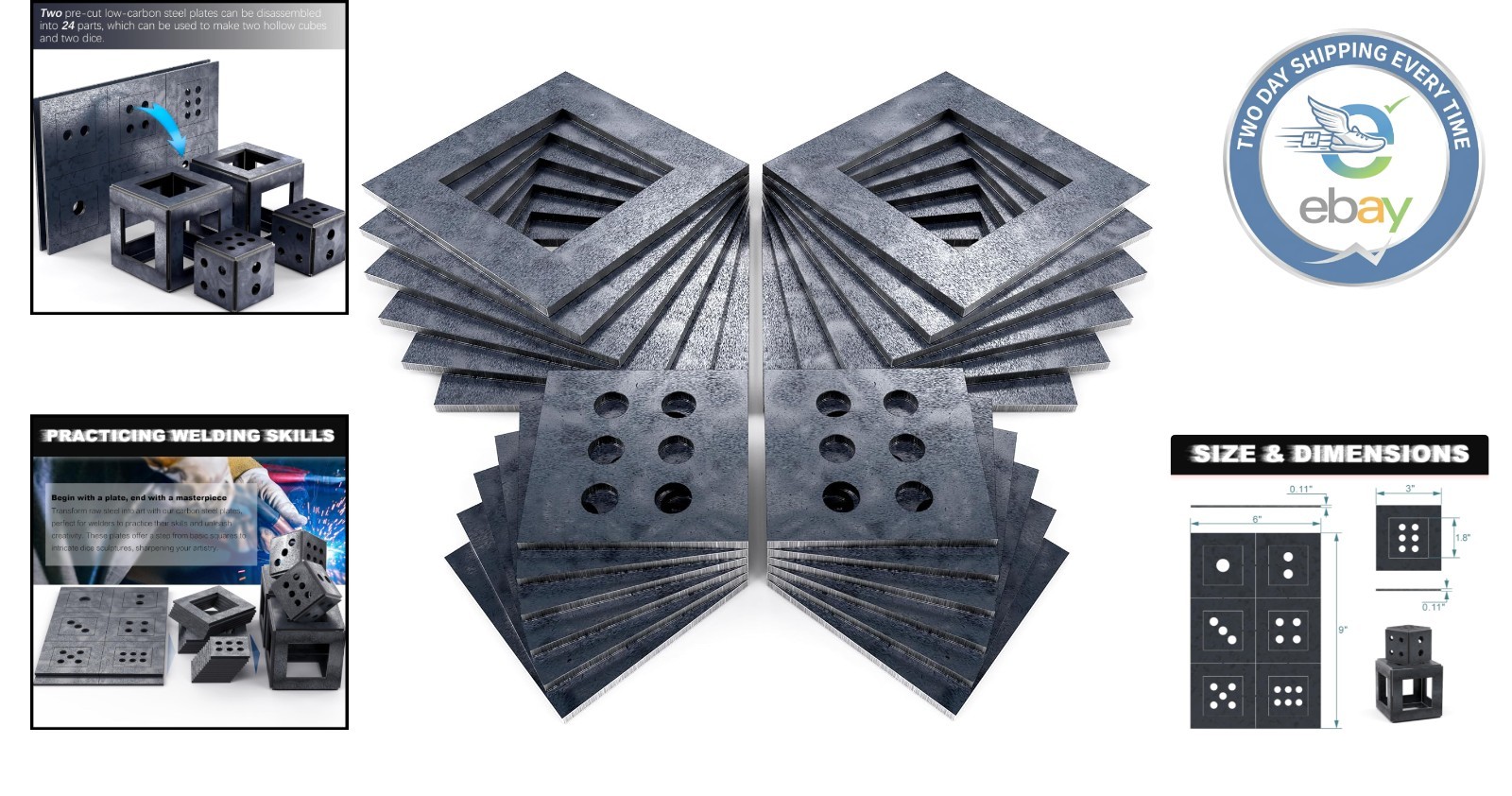 DIY Welding Kit: 24 Pre-Cut 11 Gauge Mild Steel Sheets for Creative Projects