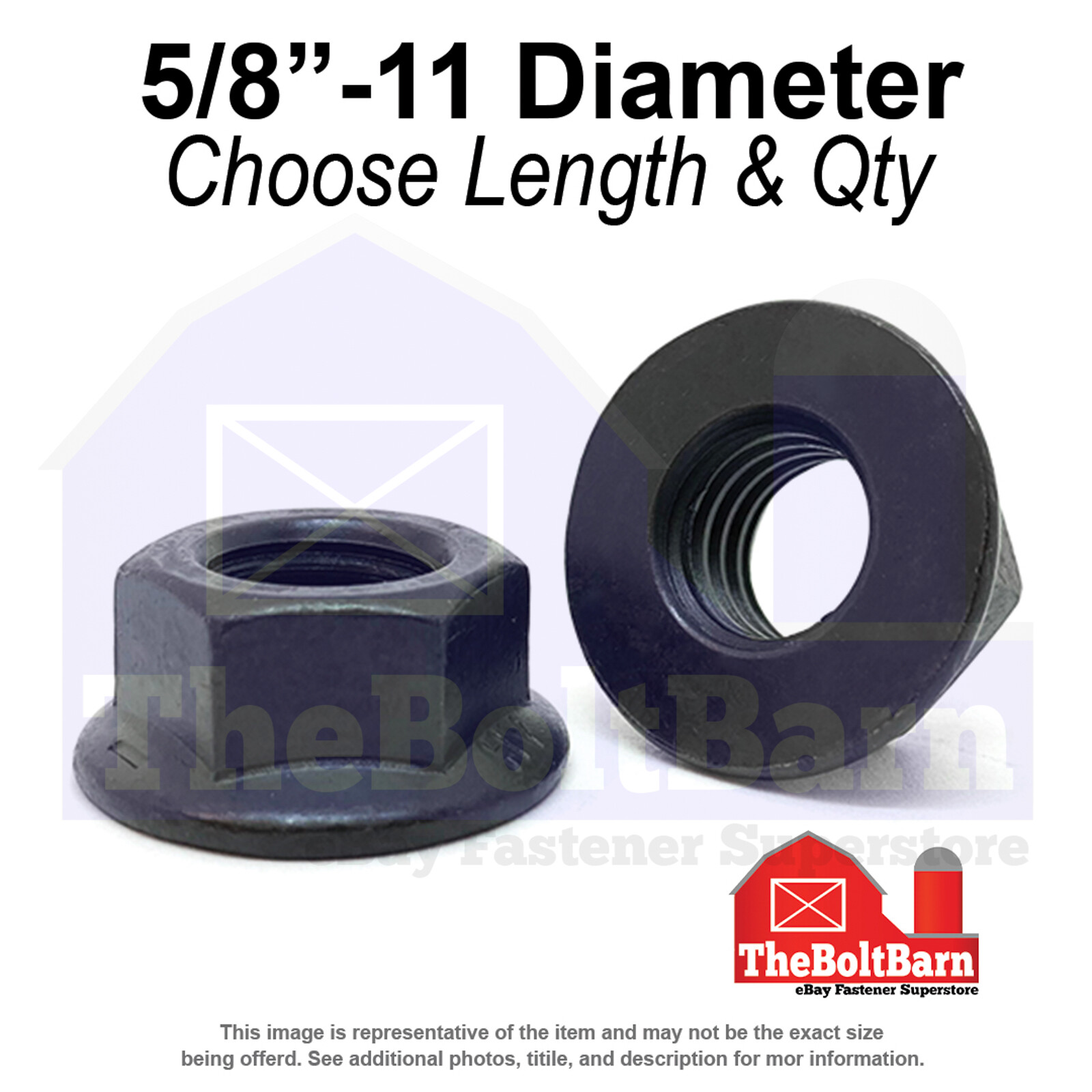 5/8″-11 Grade 8 Hex Flange Nut Phos & Oil Coarse Thread (Pick Quantity)