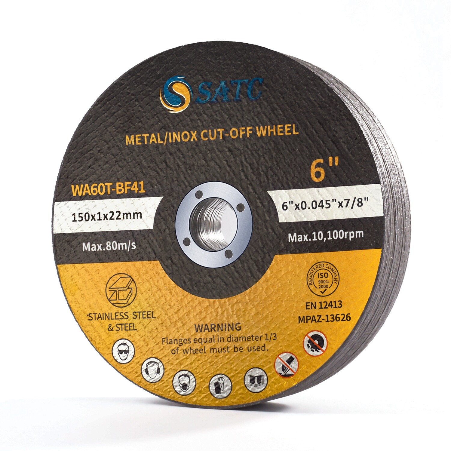 SATC 150mm Cut Off Wheel 6″x.045″x7/8″ AO Cutting Disc for Metal Stainless Steel