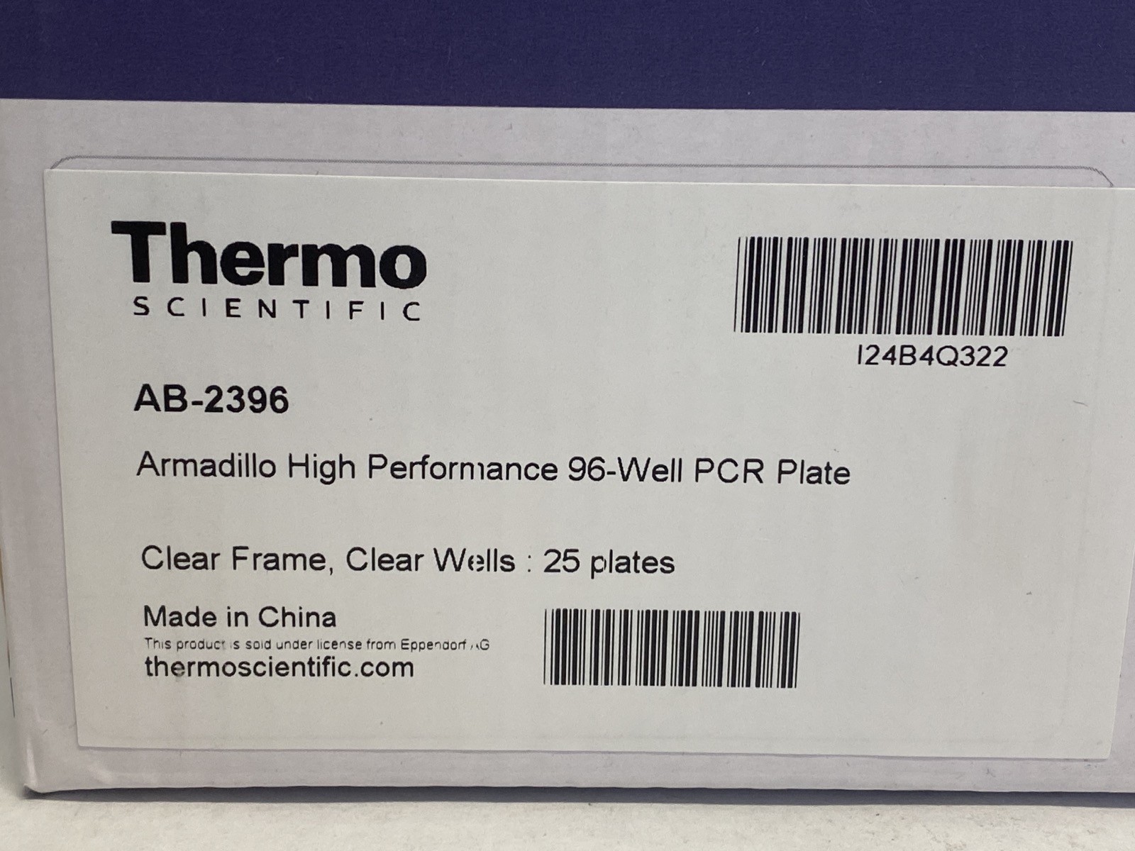 (25/Pk) MOLECULAR BIOLOGY 96-Well Armadillo HP PCR Culture Plates Clear AB-2396