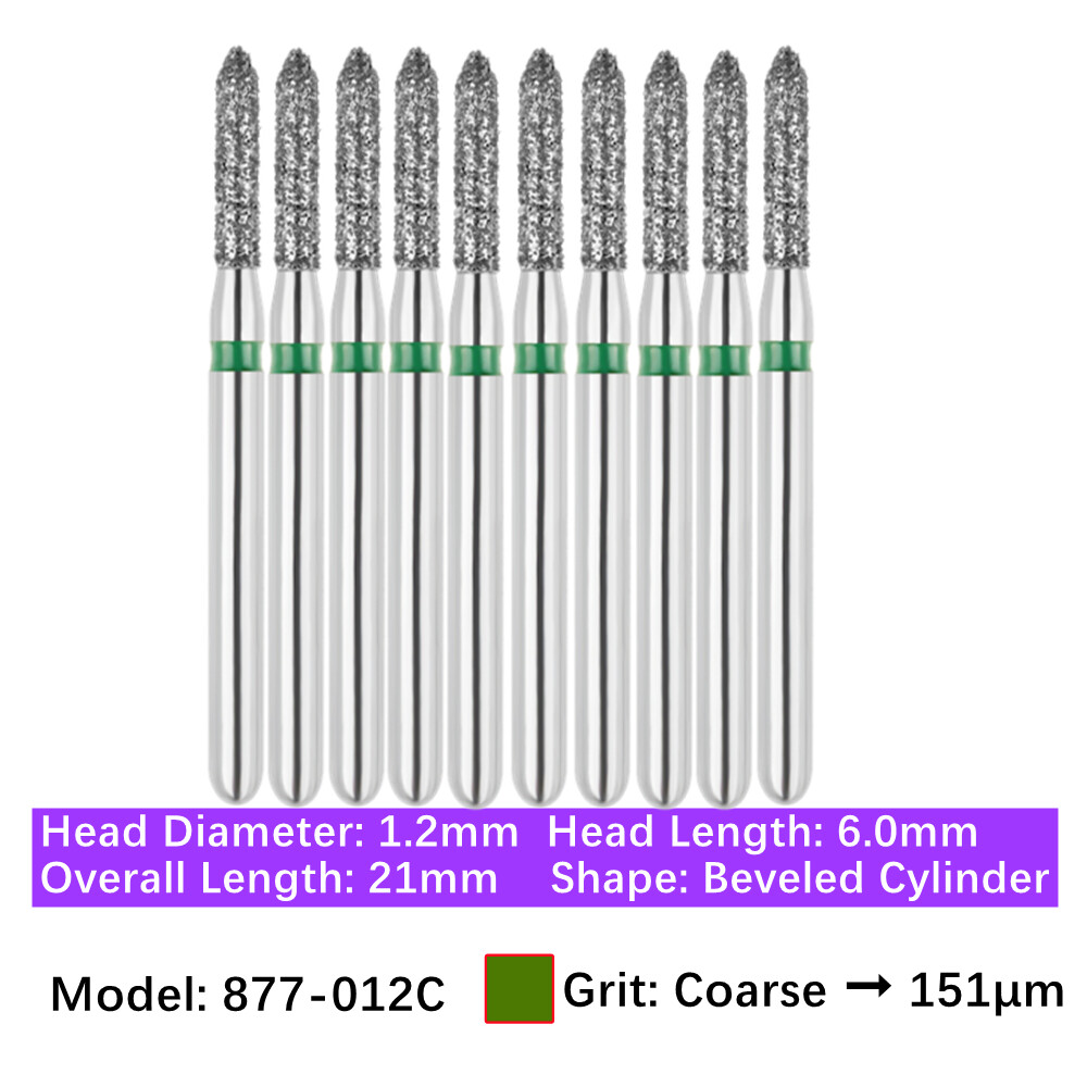 10/pk Vakker Dental FG Diamond Burs Bevel Cylinder & Gingival Curettage Burs
