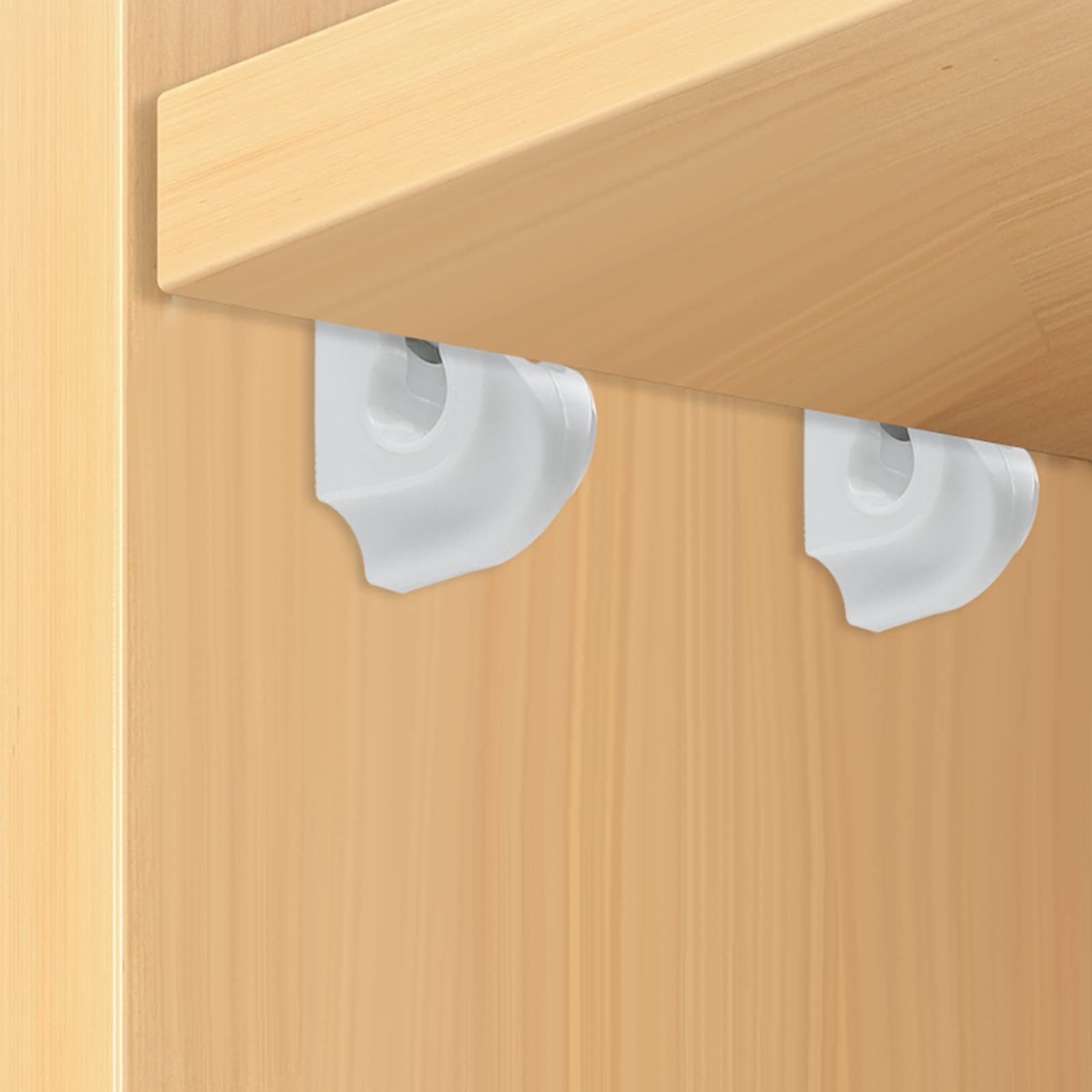 24 Pack White Down Wall Clip Closet Shelves Clips Wire Shelf Medium, 24 PACK