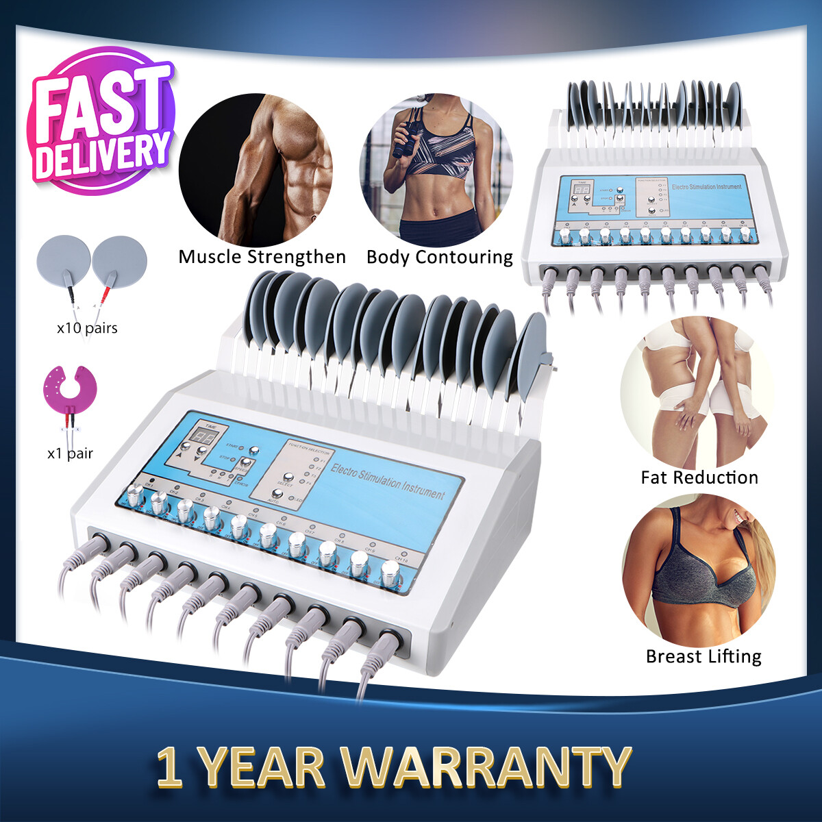 2 in1 NEW Micro-pulse Muscle Stimulation Machine Muscle Training Massager Spa