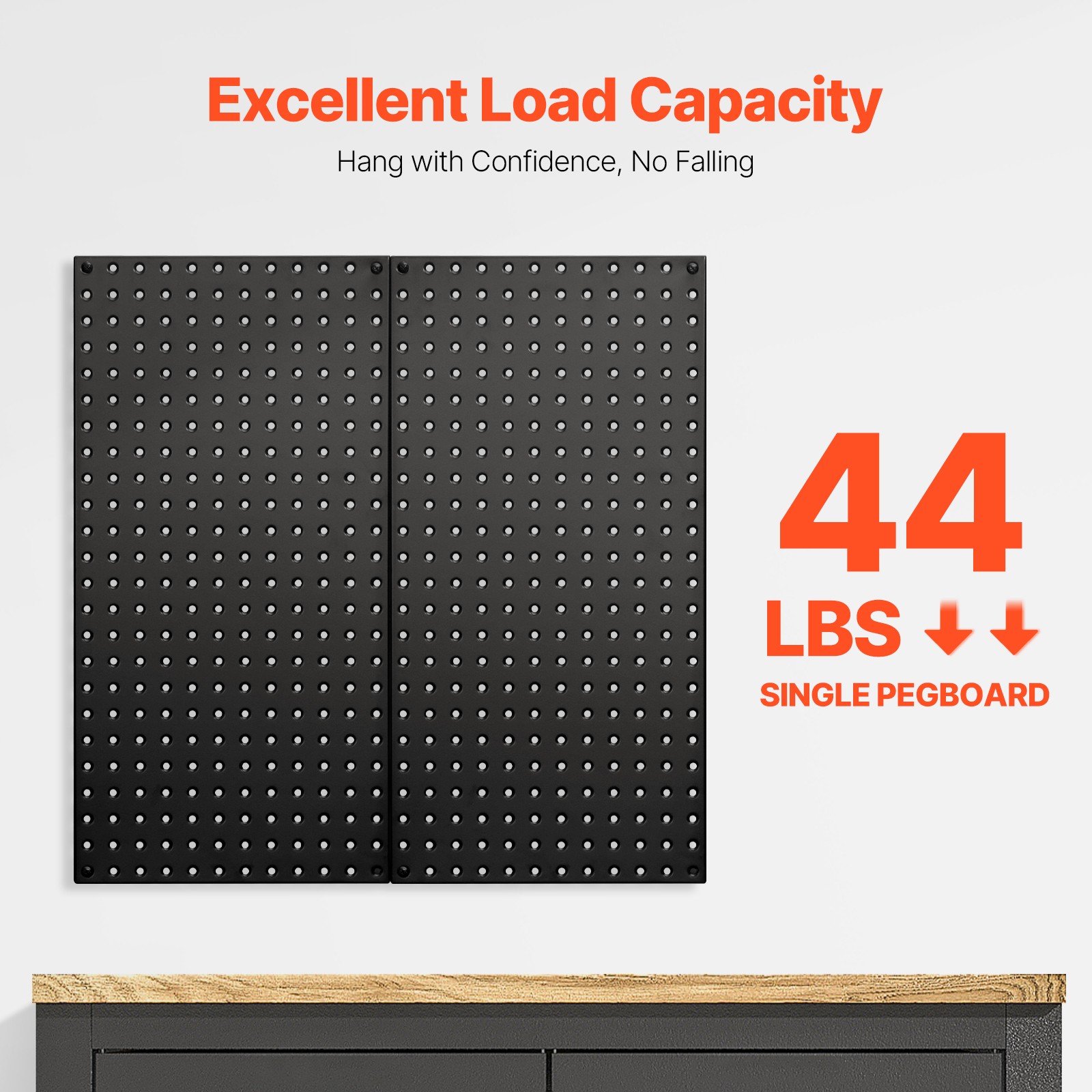 VEVOR Metal Pegboard Panels 2 Pcs 32″ x 16″ Wall Organizer for Garage Tool