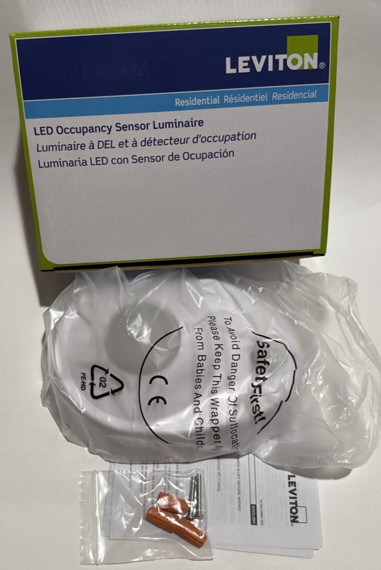 Leviton 9864 LED Ceiling Occupancy Motion Vacancy Sensor w Lamp Light 8.7w White