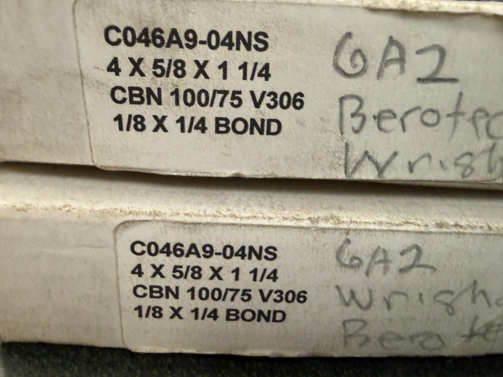 CBN 100/75 V306 1/8 X 1/4 Bond Grinding Wheel
