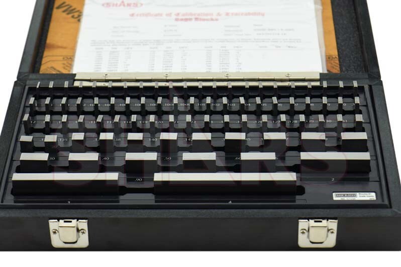 SHARS 81 PCS GRADE B GAGE GAUGE BLOCK SET NIST CERTIFICATE NEW M}