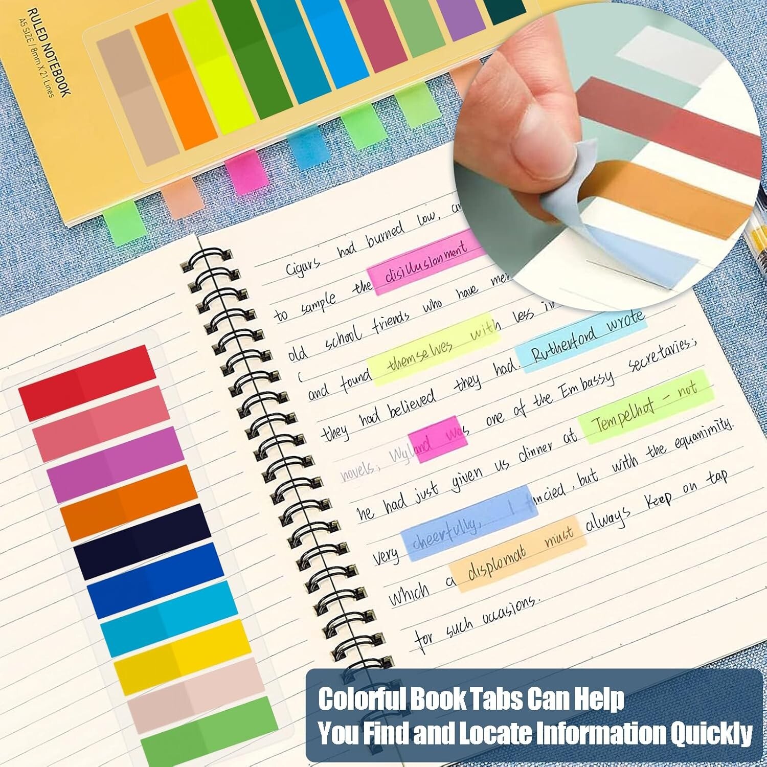 Sticky Tabs 300 Pc or 2400 pcs Book Tabs for Page Markers Transparent Annotation