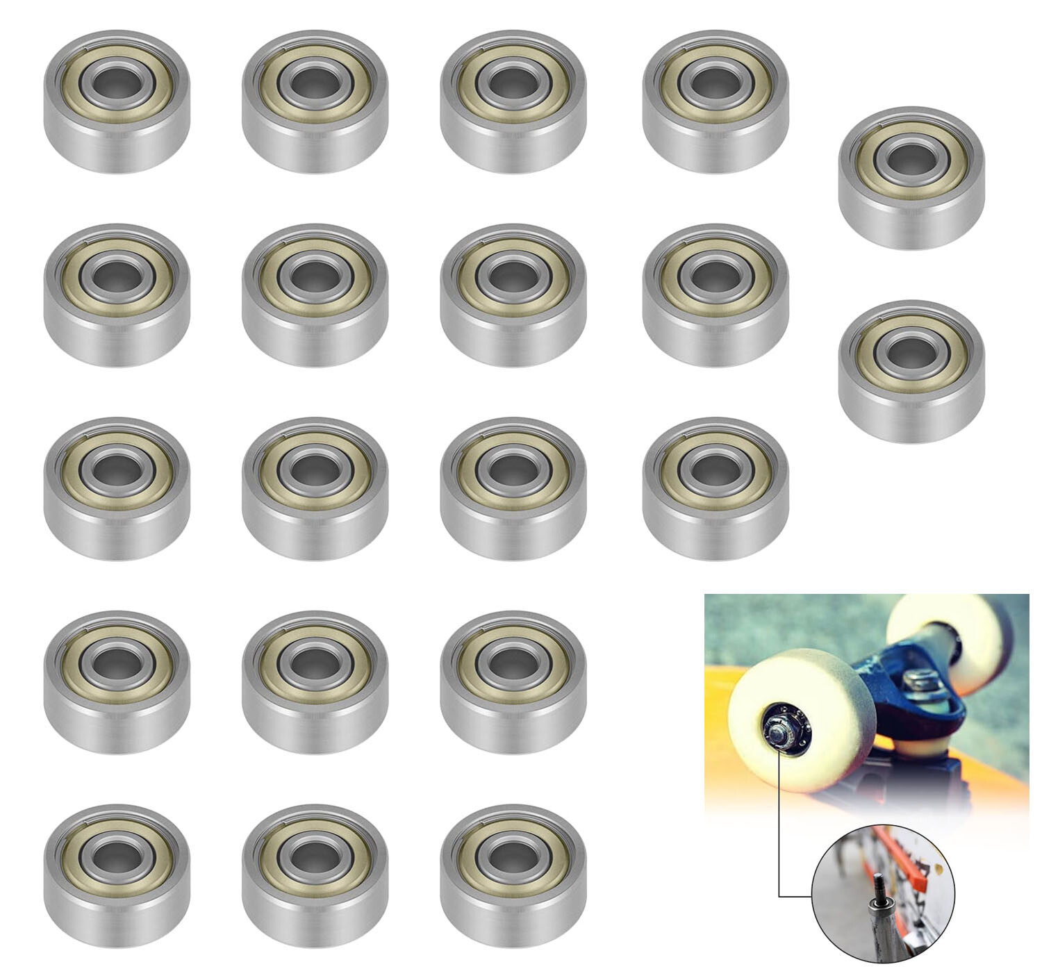 20Pcs 693ZZ Ball Bearing 3 x 8 x 4mm Double Shielded Deep Groove Chrome Bearings