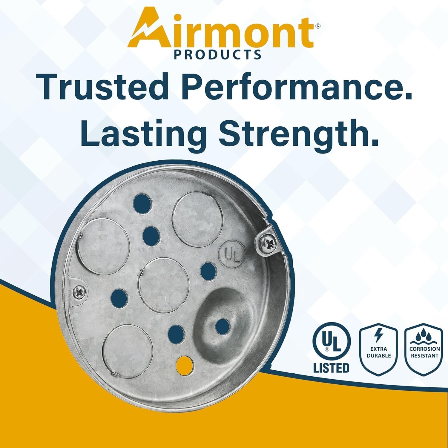 (8 Pack) Airmont Products UL Listed 4-Inch Round Shallow Electrical Box –…