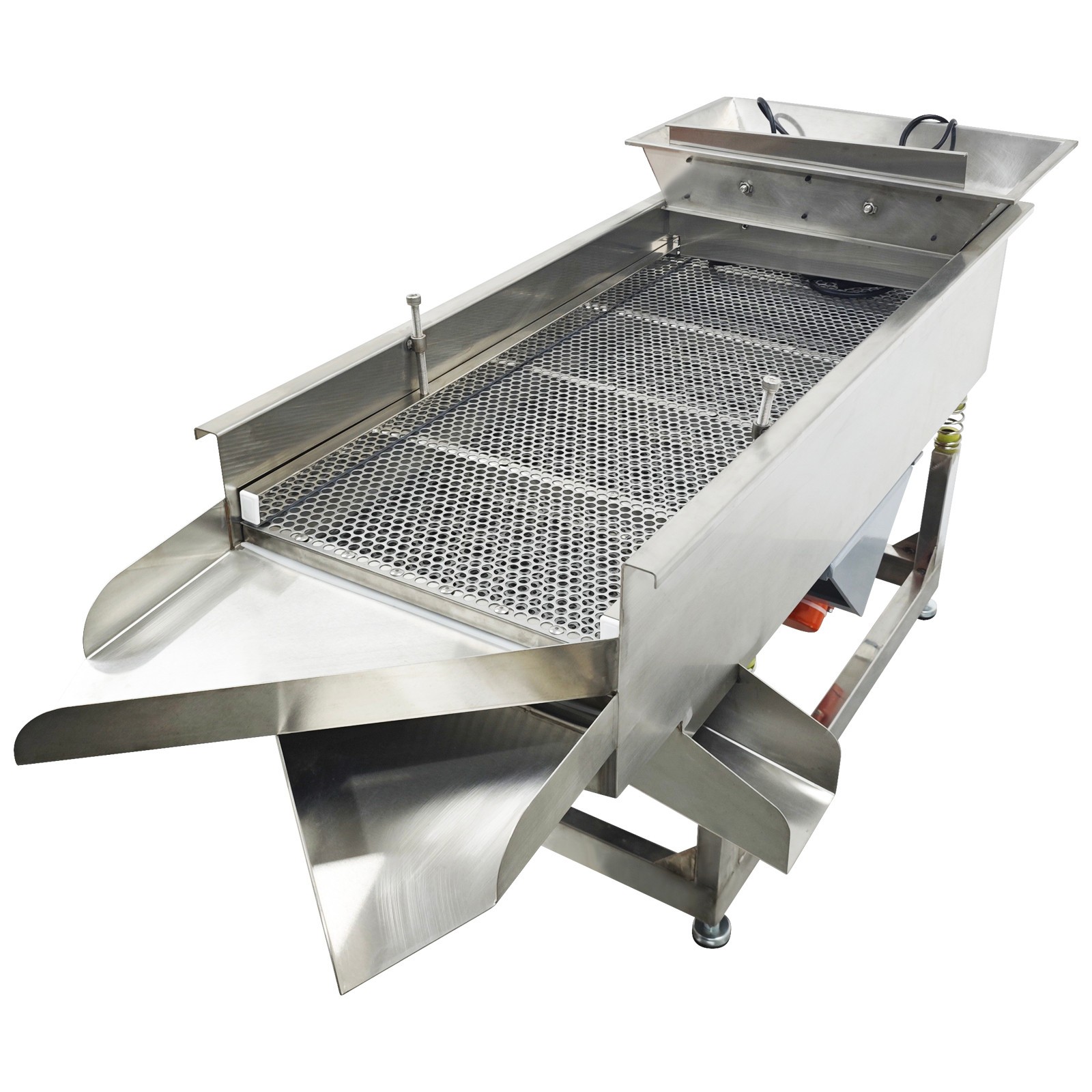 Stainless Steel 3-layer Linear Vibrating Screen w/10mm+8mm+5mm Mesh 110V 120W