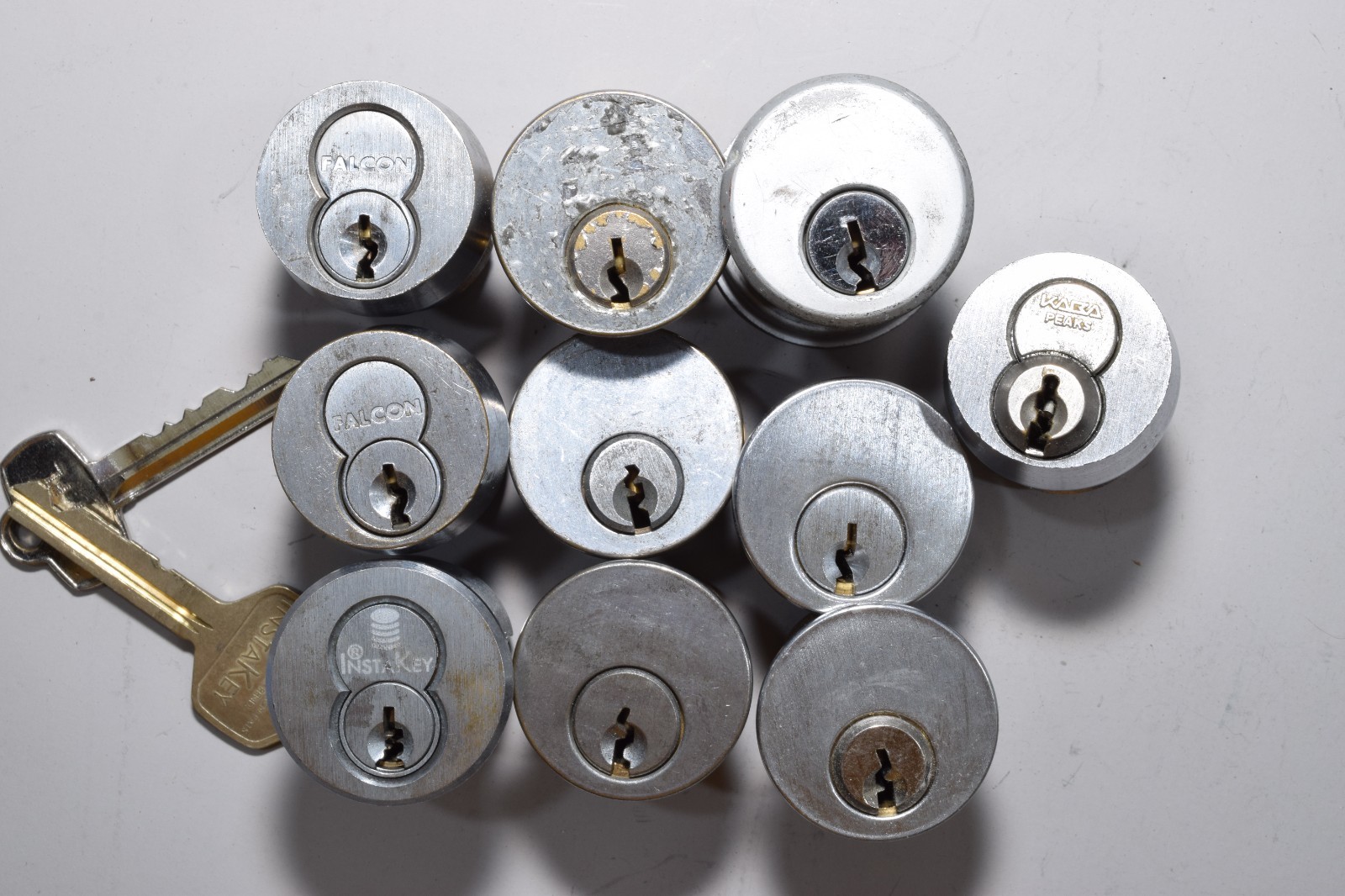 lot of 10 Locks cylinders Kaba, Falcon, Insta Key, Unmarked. 5647