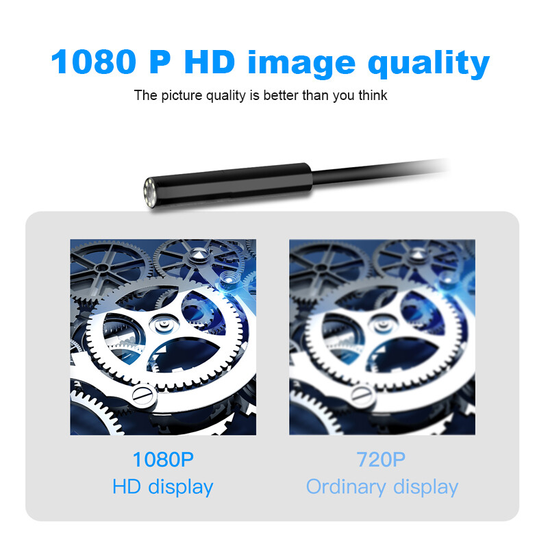 LED 1080P HD Handheld Industrial Endoscope 8mm Borescope Inspection Snake Camera