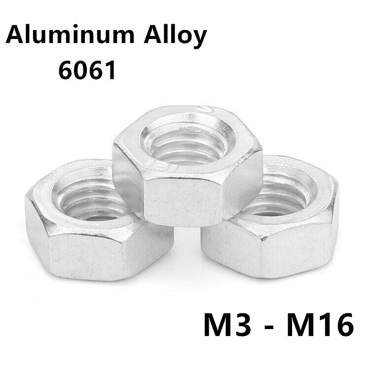 M3 M4 M5 M6 M8 M10 M12 M14 M16 Aluminum Alloy 6061 Hexagon Nuts Hex Nut
