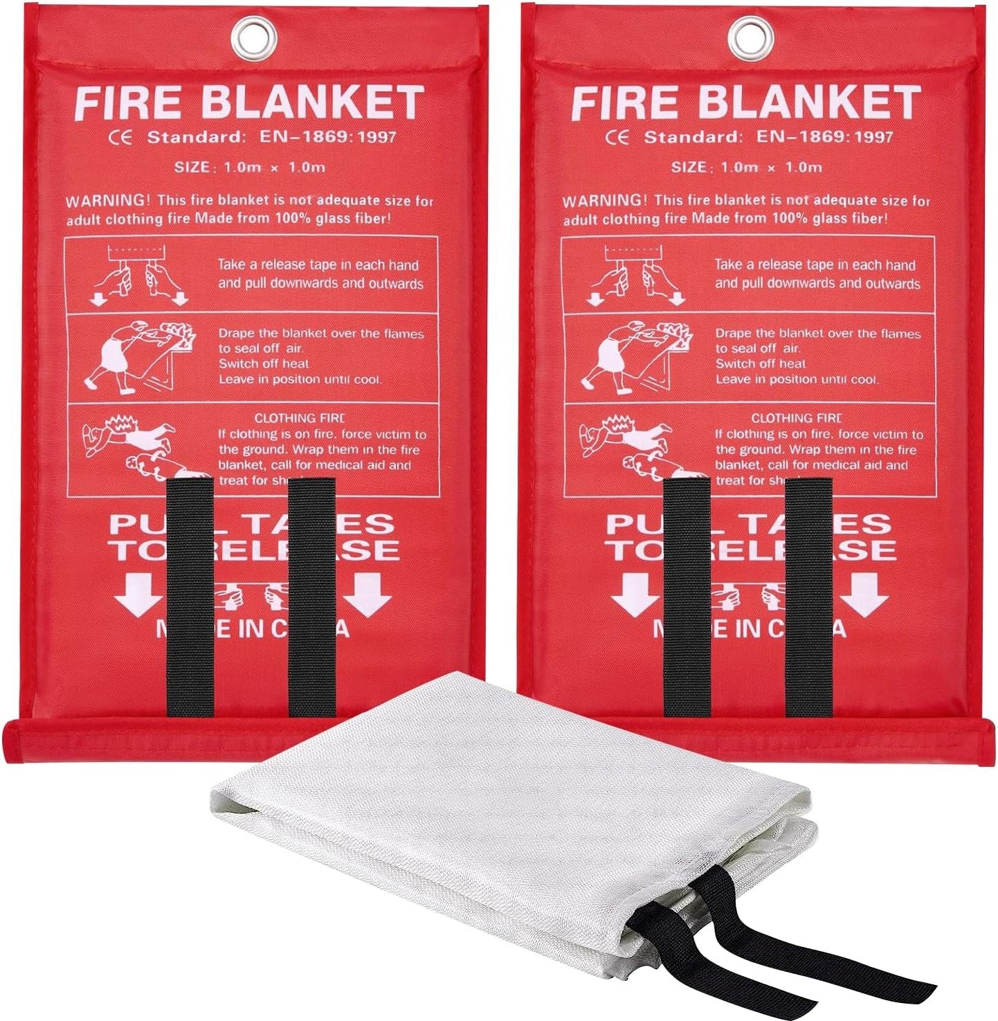 Emergency Fire Blanket Fire Suppression Blanket for Home and Kitchen Fiberglass