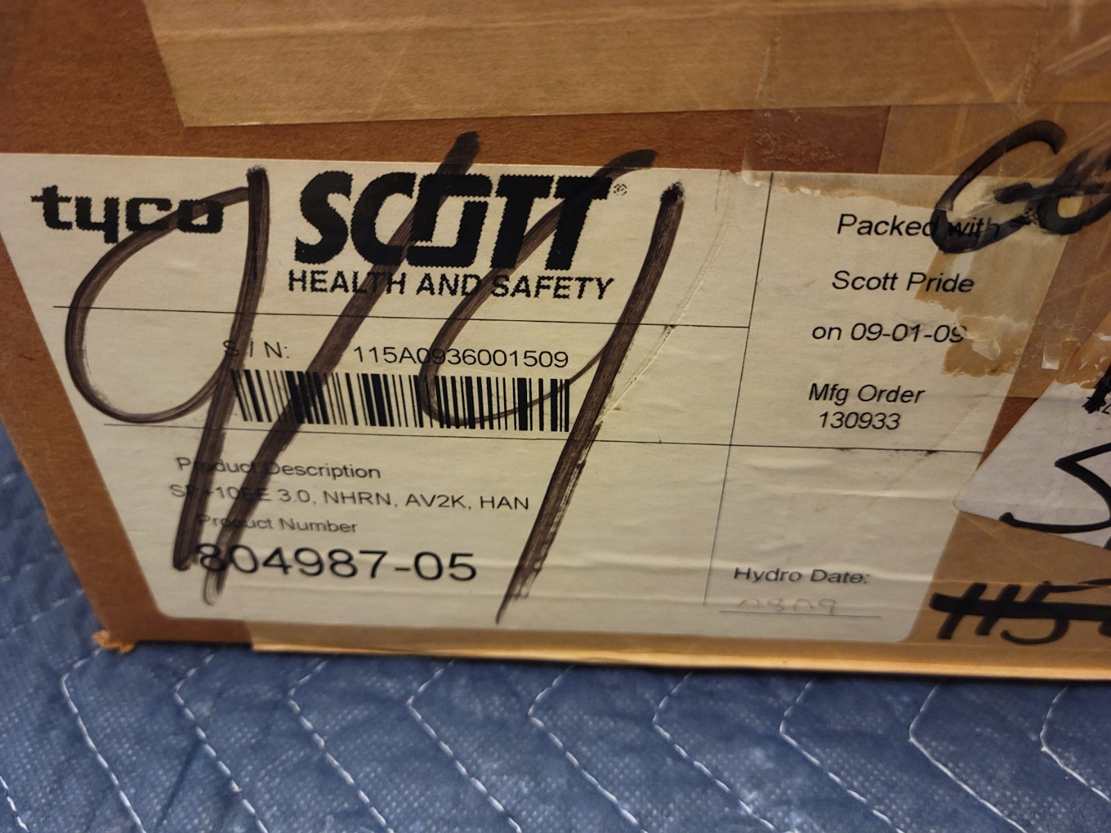 NOS Scott 804987-05 Ska-Pak Plus, 10 Min Entry/Egress, Harness, AV2000 SCBA SABA