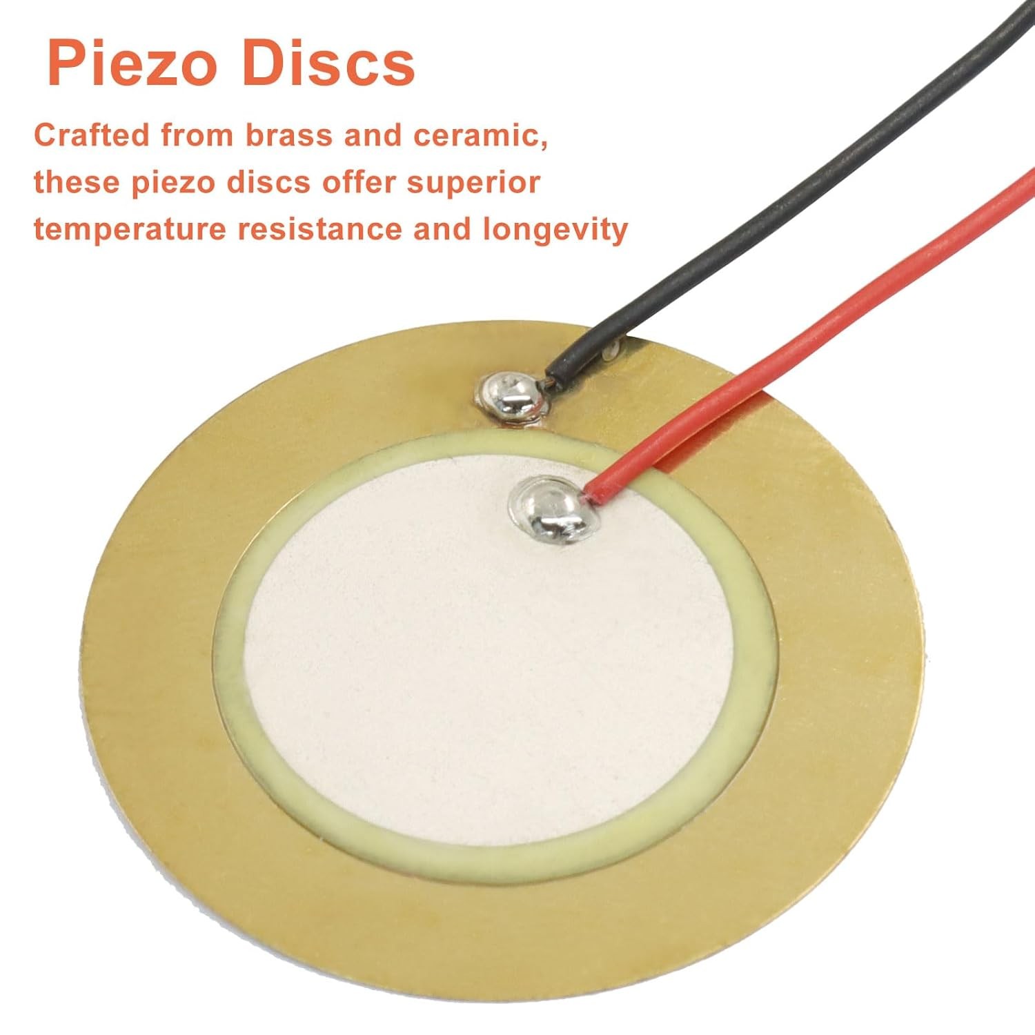 Piutouyar 20 Pack 27mm Piezo Discs with Leads, Acoustic Transducer Microphone Pi