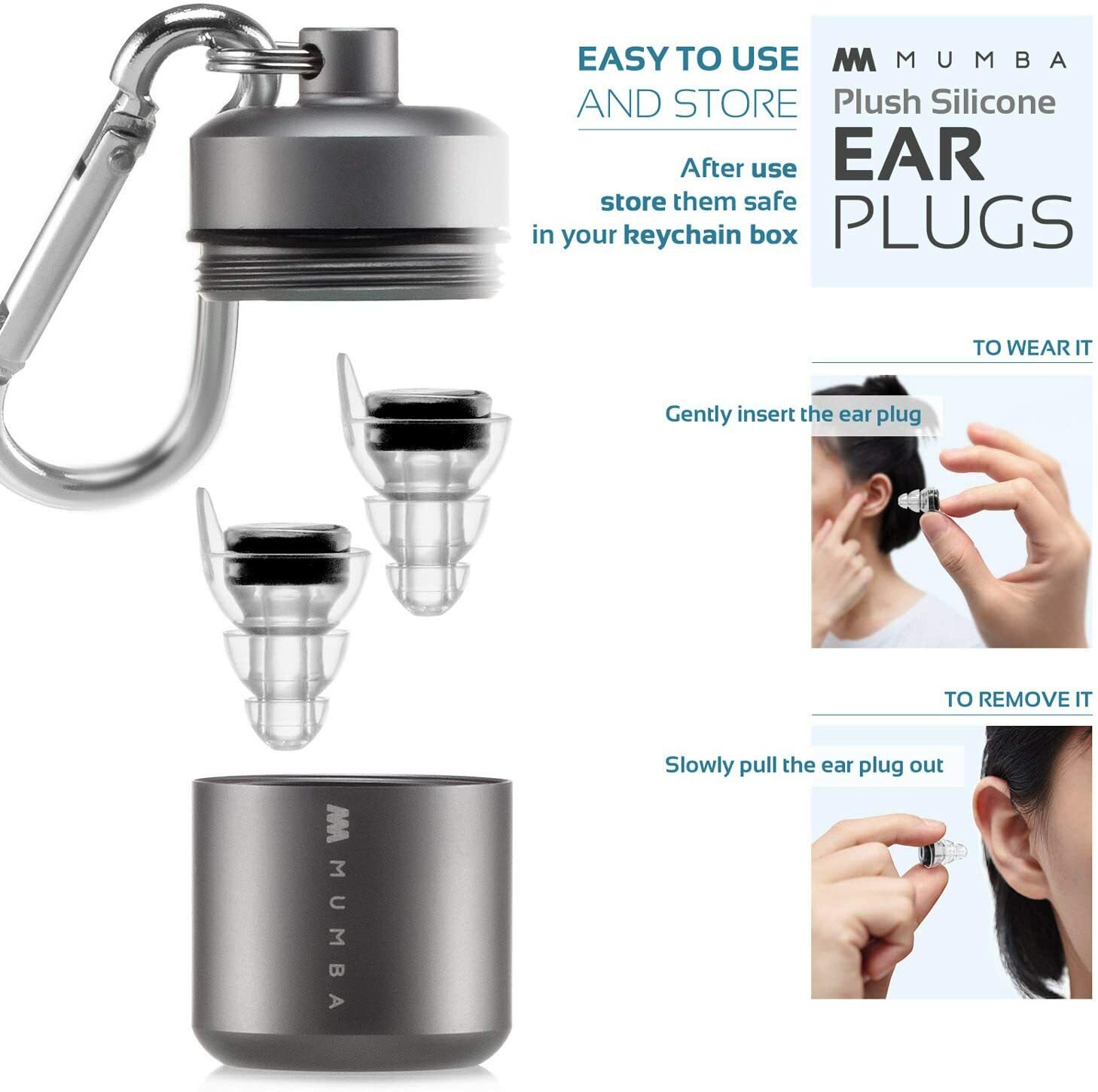 Mumba High Fidelity Ear Plugs, 24dB Advanced Filter Tech Ear Protection 2 Pack