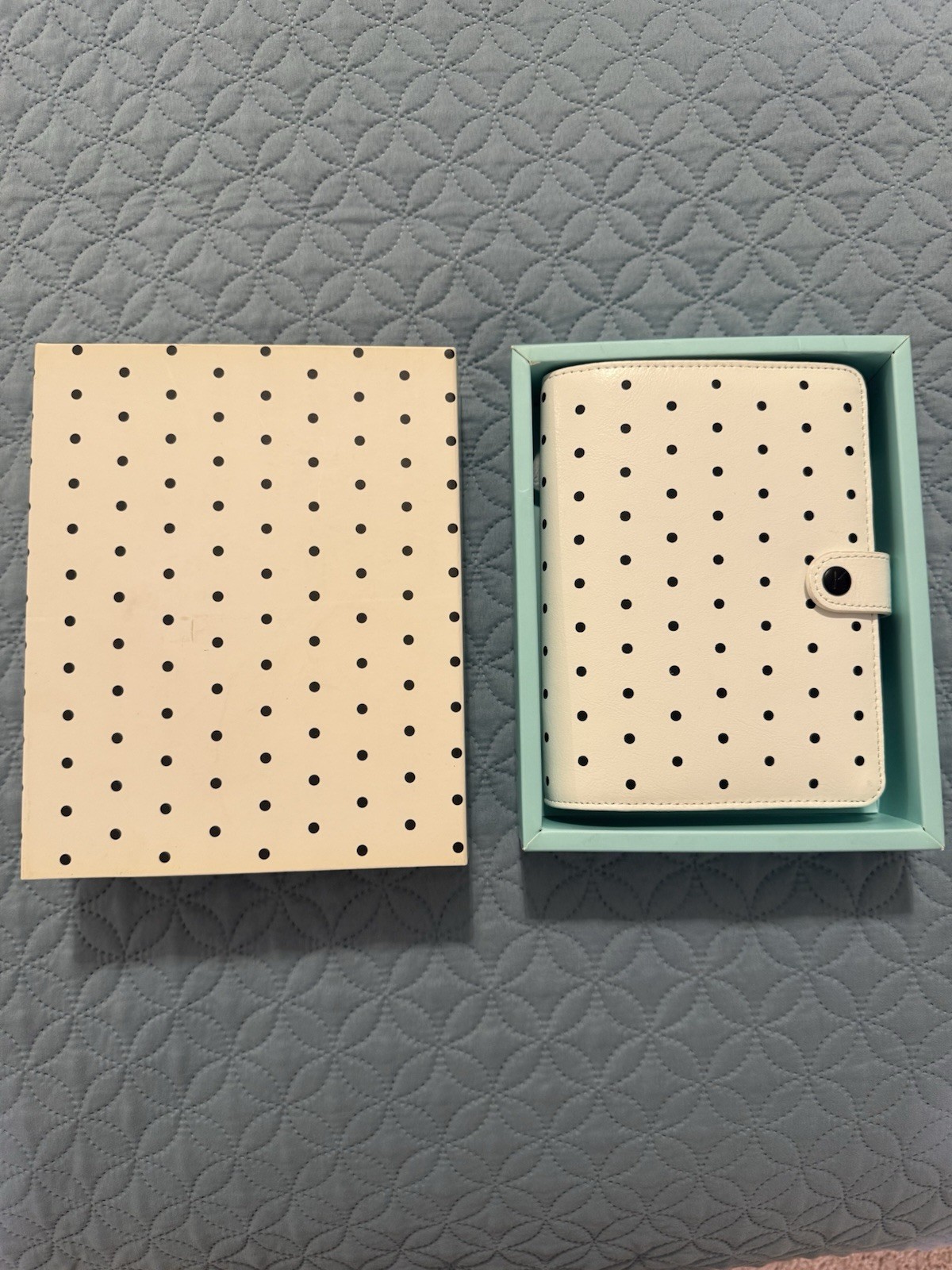 Kikki.K Medium (Personal Size) Ring Planner, White With Black Polka Dots