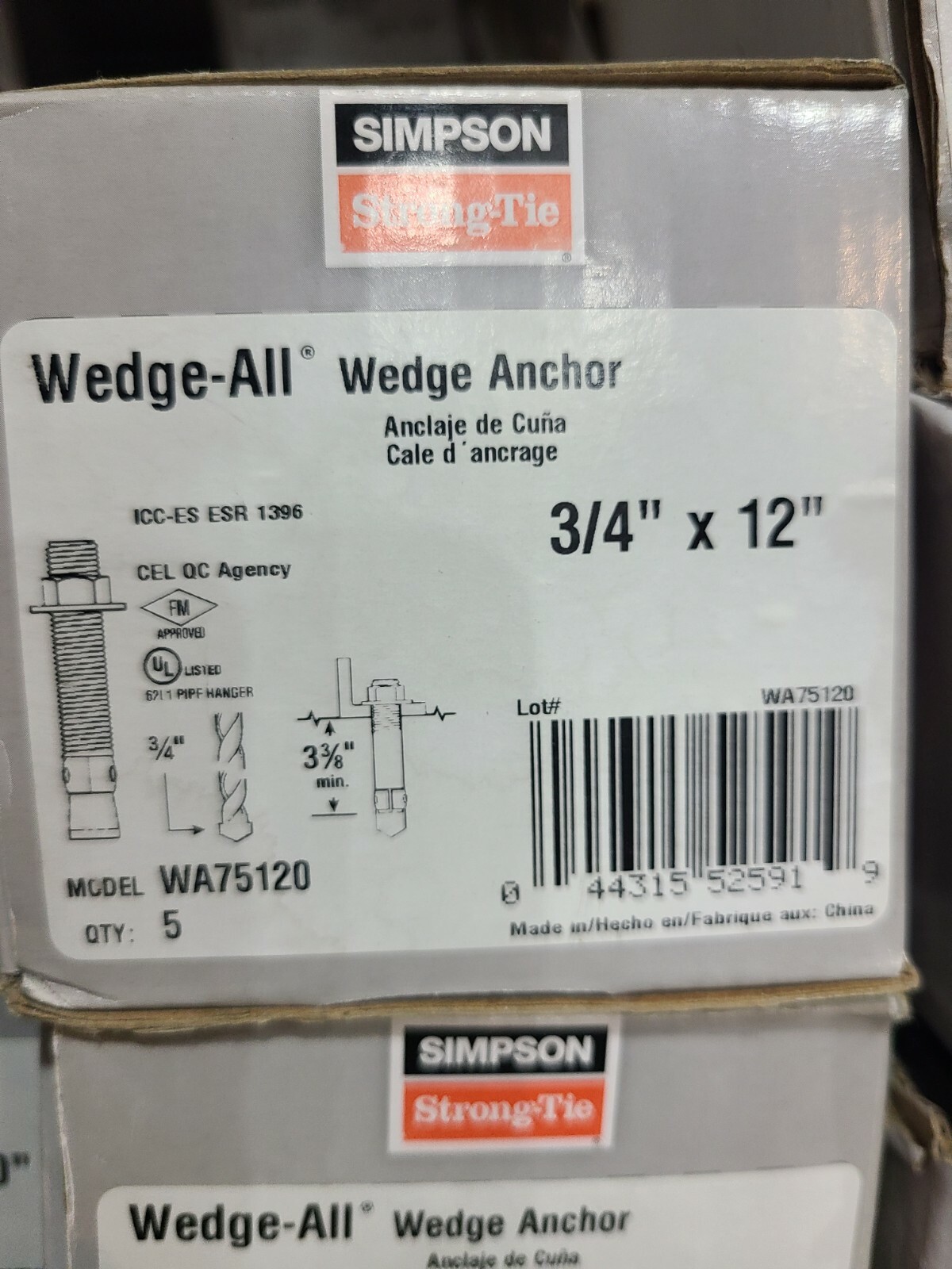 SIMPSON STRONG-TIE Wedge Anchors RedHead ~ BRAND NEW ~ FREE SHIPPING
