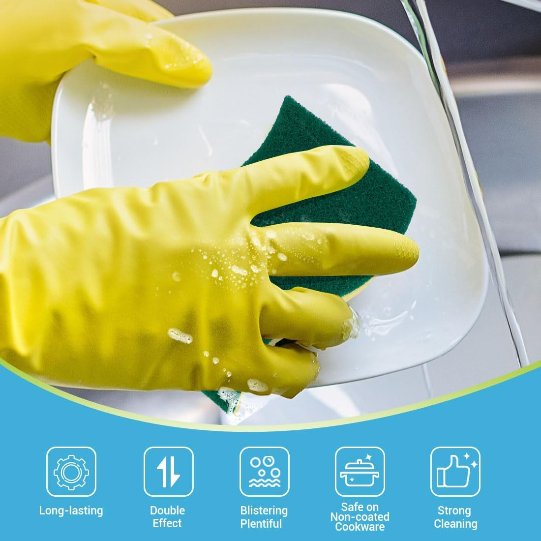 AIDEA Sponges Kitchen, 9Count, Dish Sponges, Heavy-Duty Sponge 9 Count, Green