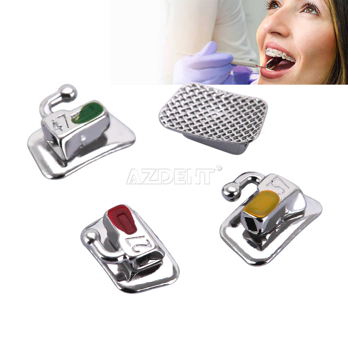 Dental Orthodontic Buccal Tubes MBT/Roth.022″ 2nd Molar Bondable Non-Conv AZDENT