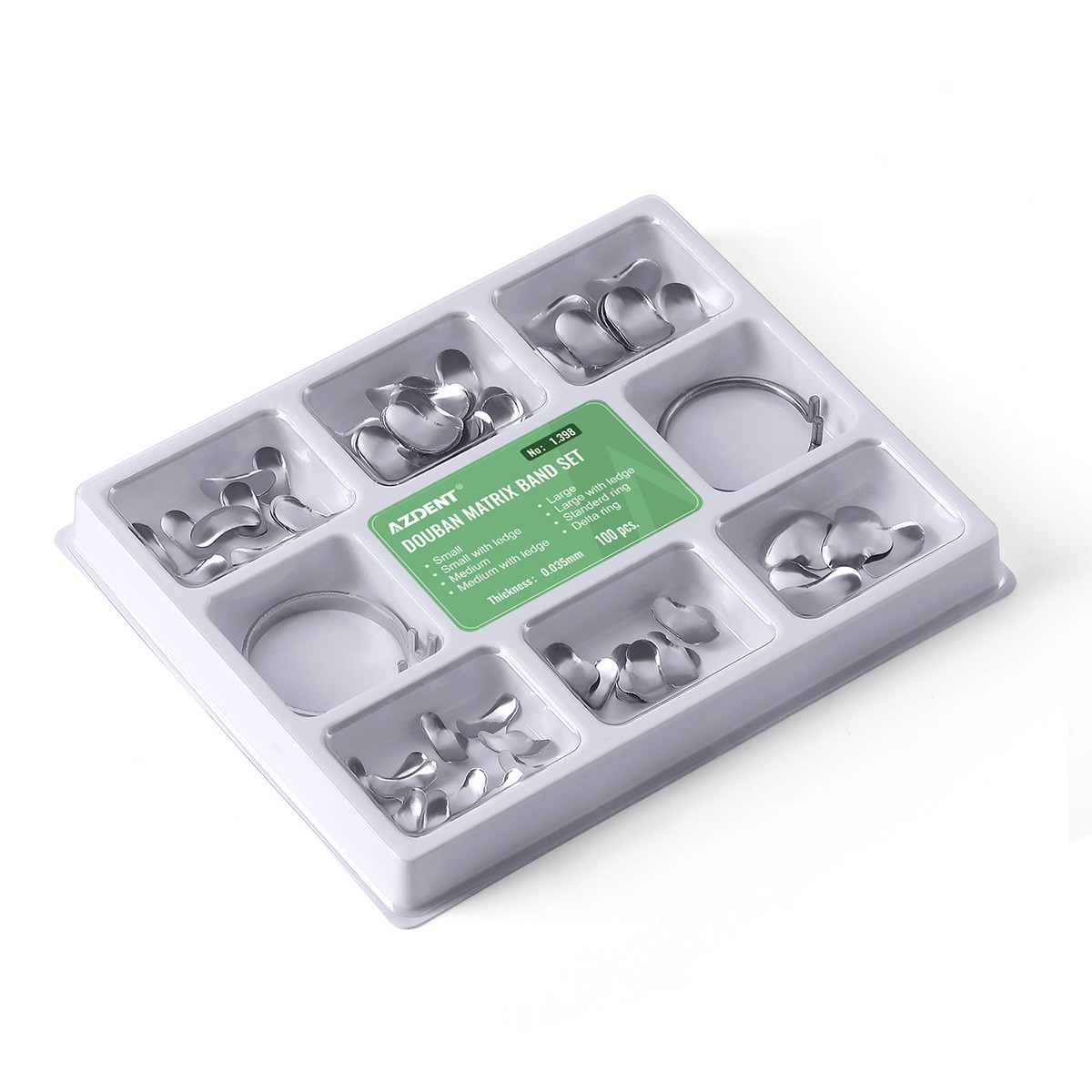 AZDENT Dental Sectional Contoured Metal Bands Matrices Matrix Ring Resin Refill