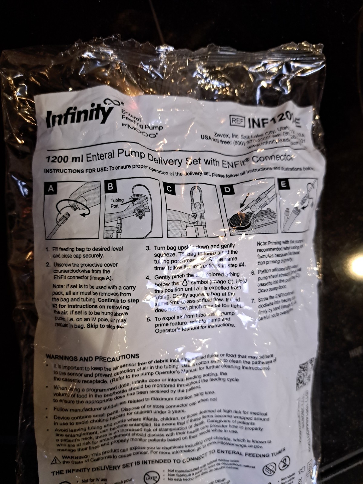 New Sealed Infinity Enteral Feeding Pump set 1200mL REF INF1200-E – Three Pack