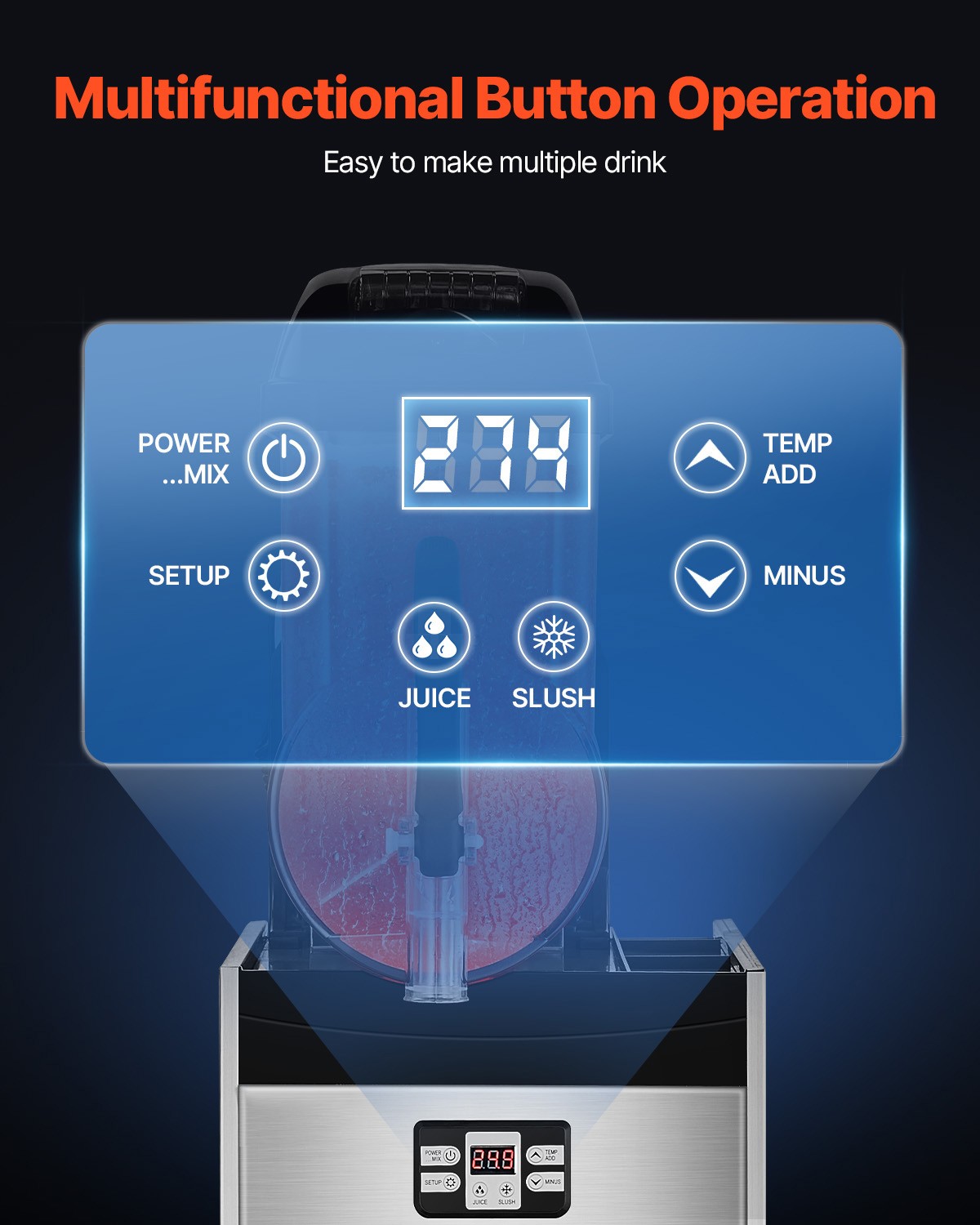 Uimoso 12L Commercial Frozen Drink Machine for Slushies and Smoothies