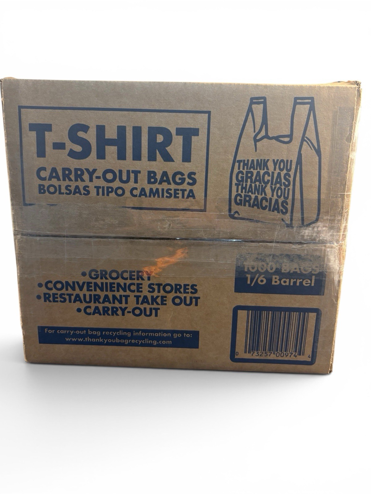 1000 Bags T-Shirt Thank You Plastic Grocery Store Shopping Carry Out Bags