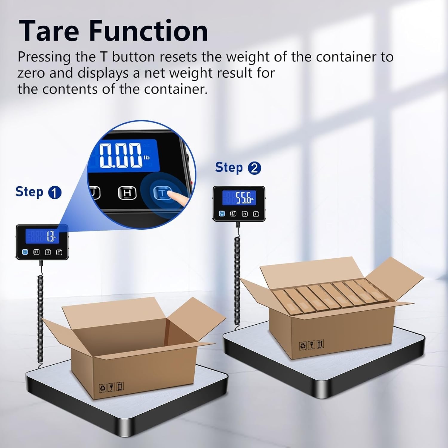 Shipping Scale, 440lb/0.35oz High Accurate Digital Postal Scale with Hold/Tar…