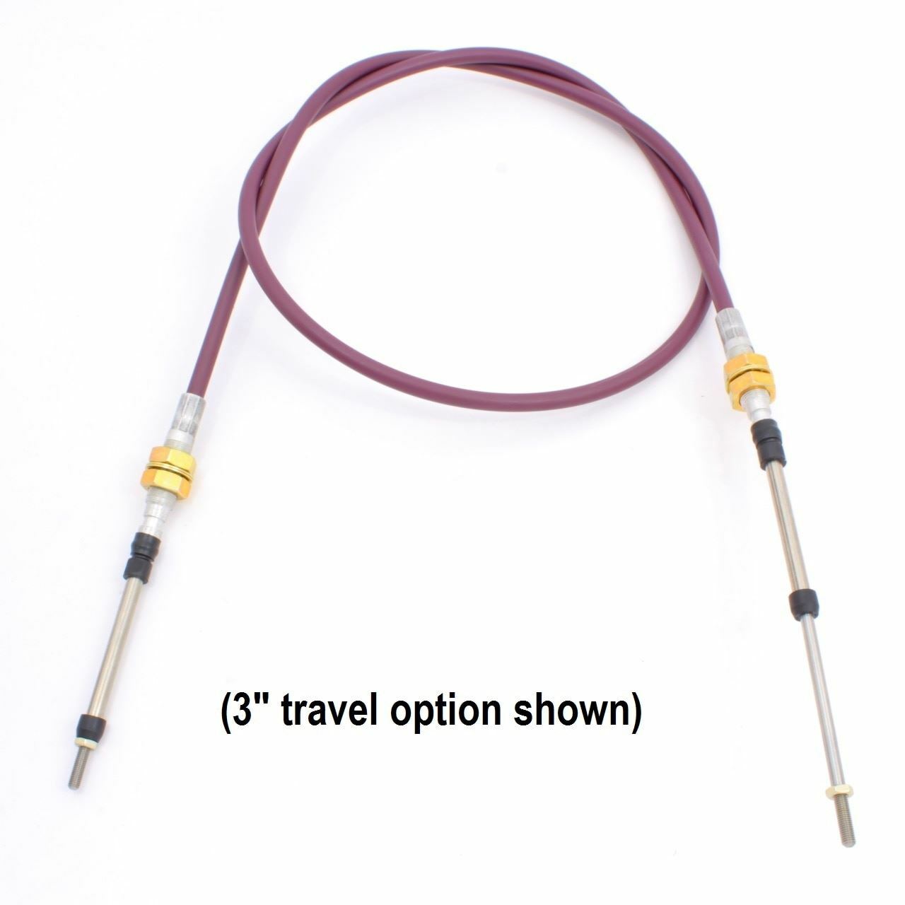 4 Series Push-Pull Cable, Combination Hubs, 1/4-28 Rods, (choose travel option)