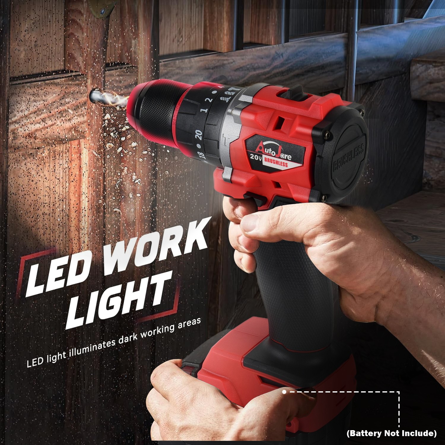 For Milwaukee 18V Battery Brushless Cordless Impact Hammer Drill Screwdriver