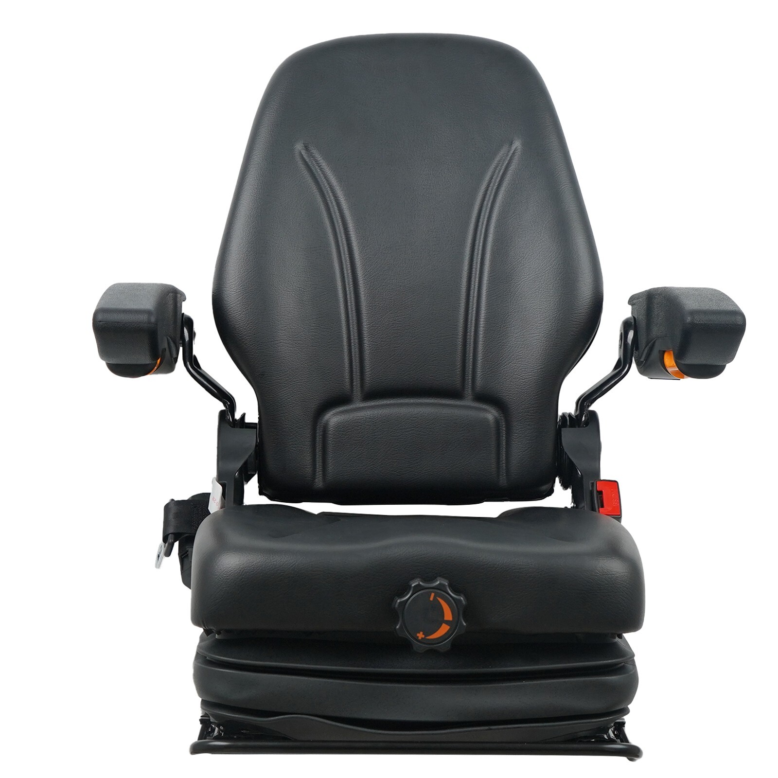 Forklift/Tractor Suspension Replacement Seat w/Adjustable Armrest. Black. TSKL10