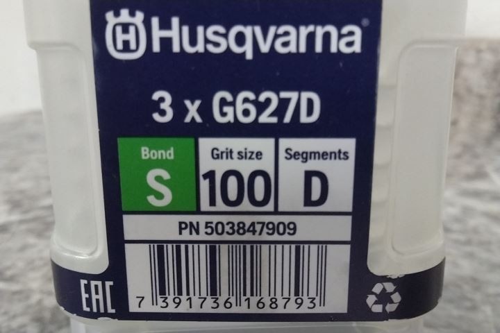 Husqvarna G 627 D 3 Pk 100 Grit Double Round Diamond Tool