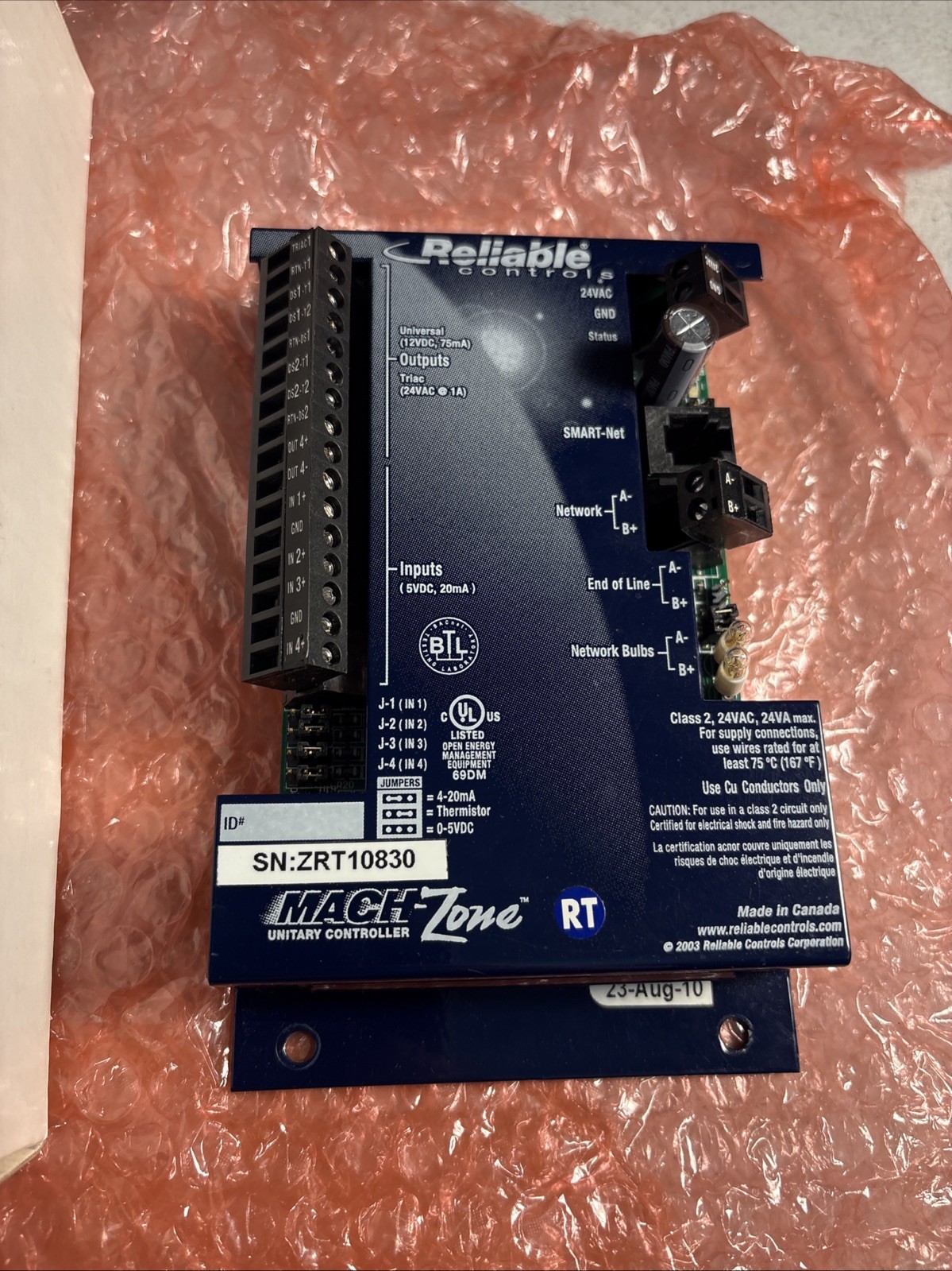 Reliable Controls Mach Zone RT Unitary controller Mach-Zone