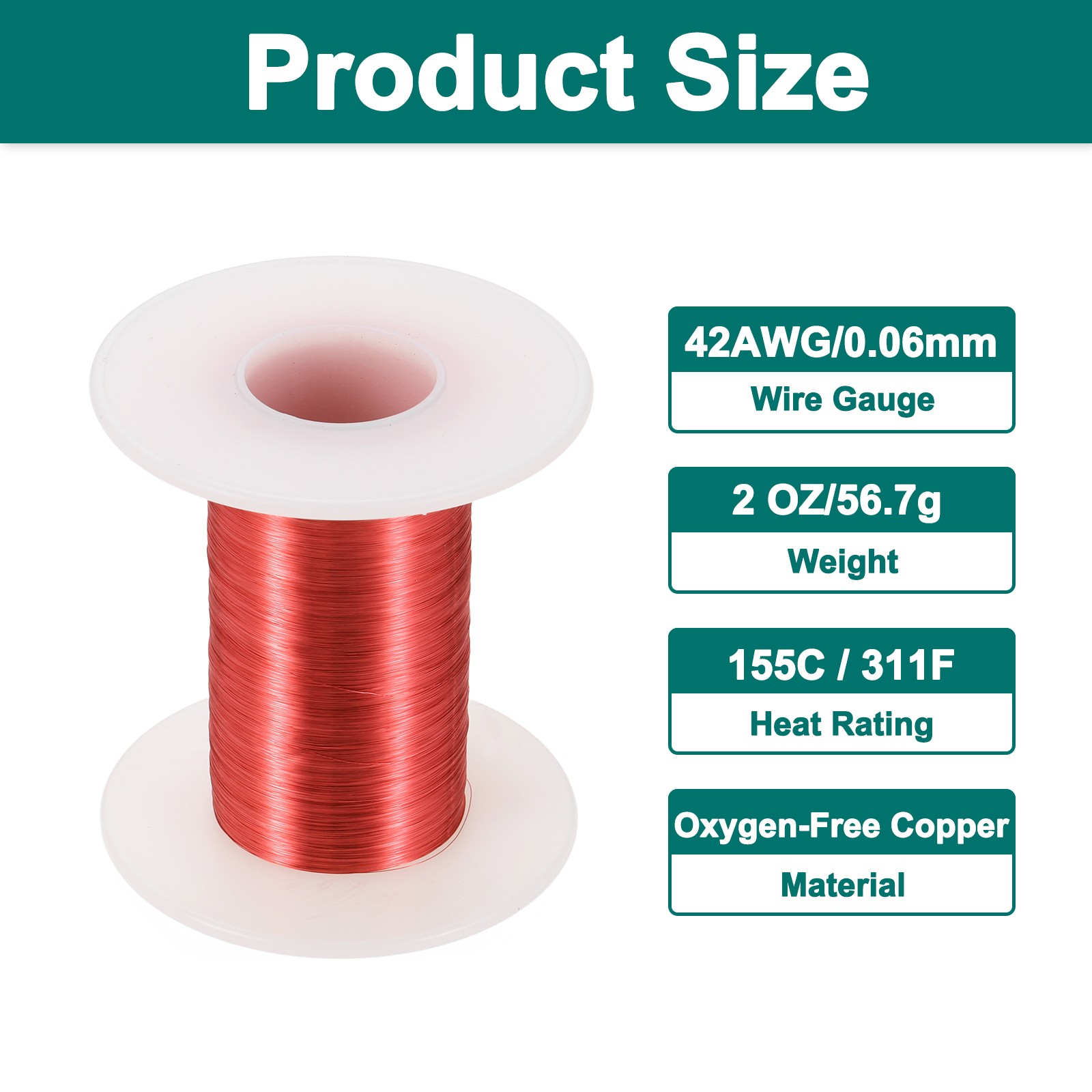 42 AWG Magnet Wire 42 Gauge 2 oz Enameled Copper Wire 155C(311F) Red White