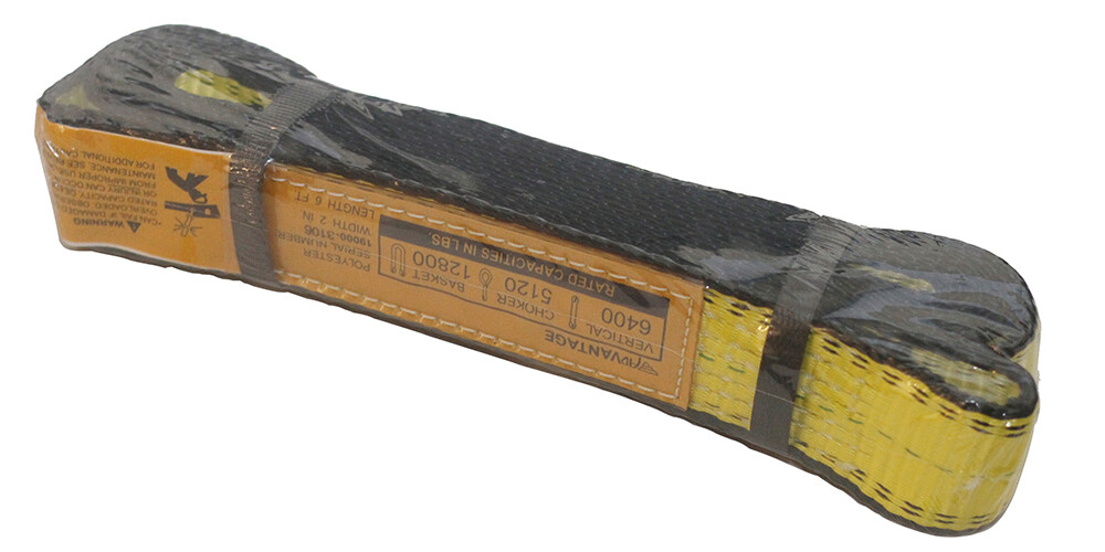 2″ x 3 ft Web Lifting Sling Tow Strap 2-ply Eye & Eye Tagged Rated (2 Pack)
