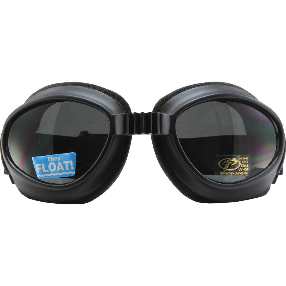Pacific Coast Feather Tour Wide Coverage Black Motorcycle Goggles with Dark