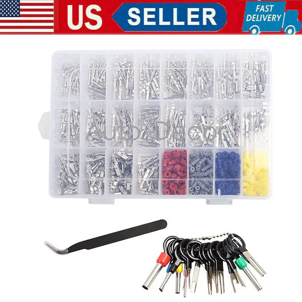 739Pcs Automotive Electrical Connector Pins Kit Terminal Removal Tool Wire Seals