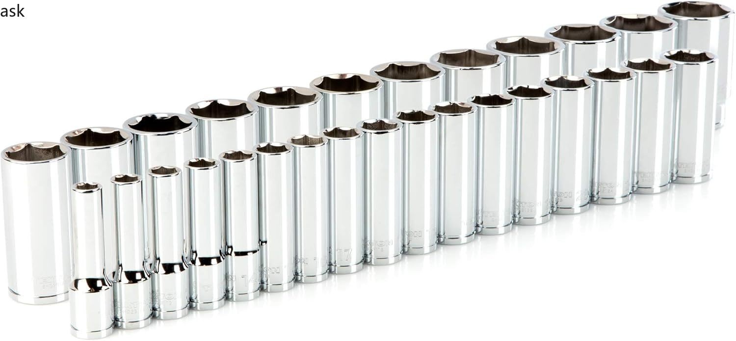 TEKTON 1/2 Inch Drive 6-Point Socket Set, 29-Piece | SHD92014(10 – 38 mm),Deep