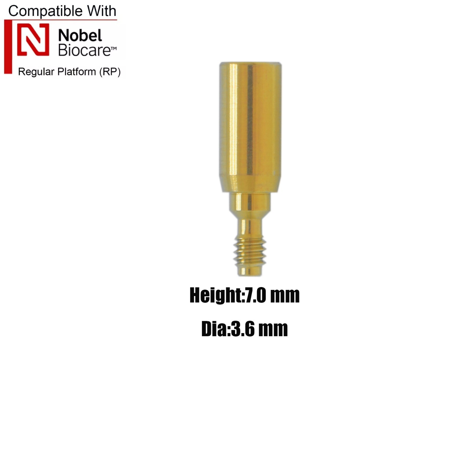 US 5Pcs Dental Healing Cap Abutment RP/NP Compatible Nobel Active ∅3.6 ∅5.0 ∅6.0