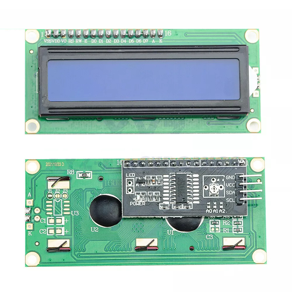 16×2 BLUE Character LCD Display 5V + LCD1602 I2C IIC Interface ** FAST US SHIP**