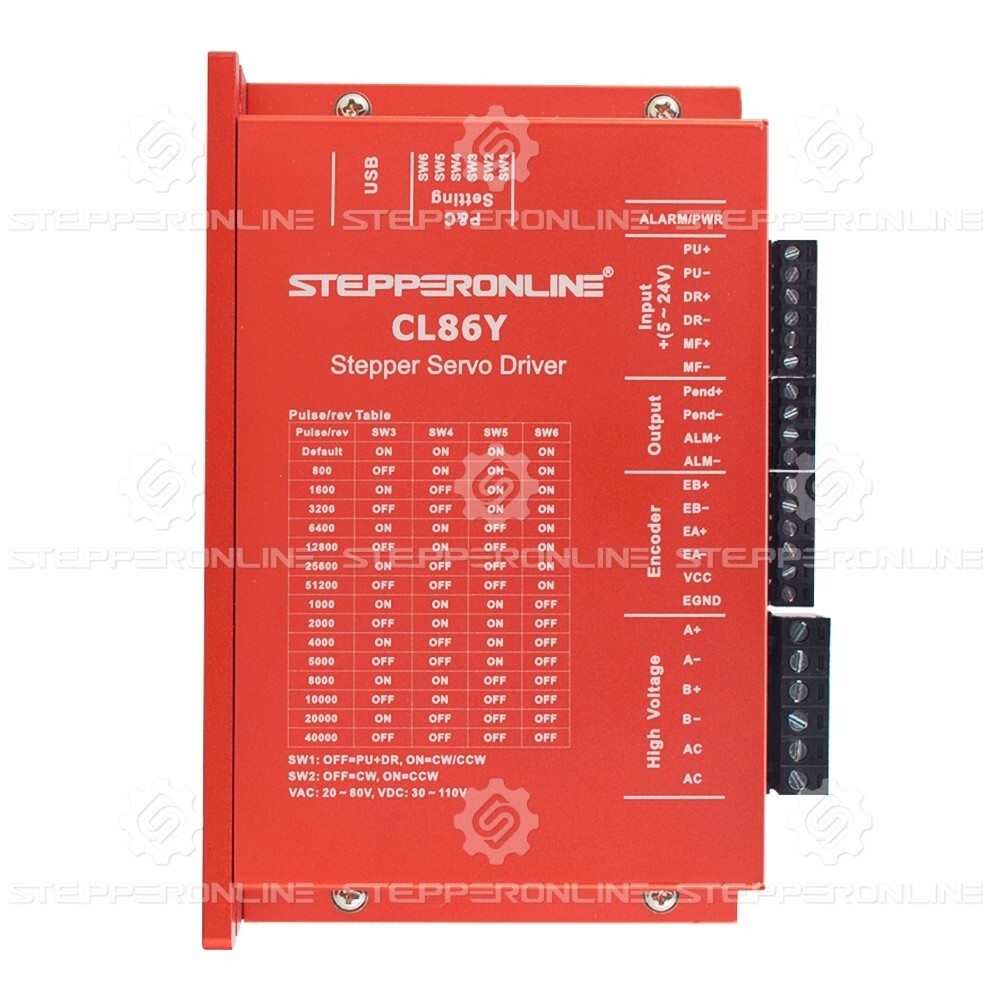 STEPPERONLINE 1Axis Nema 34 9Nm Φ14mm 6A Closed Loop Stepper Kit & Power Supply