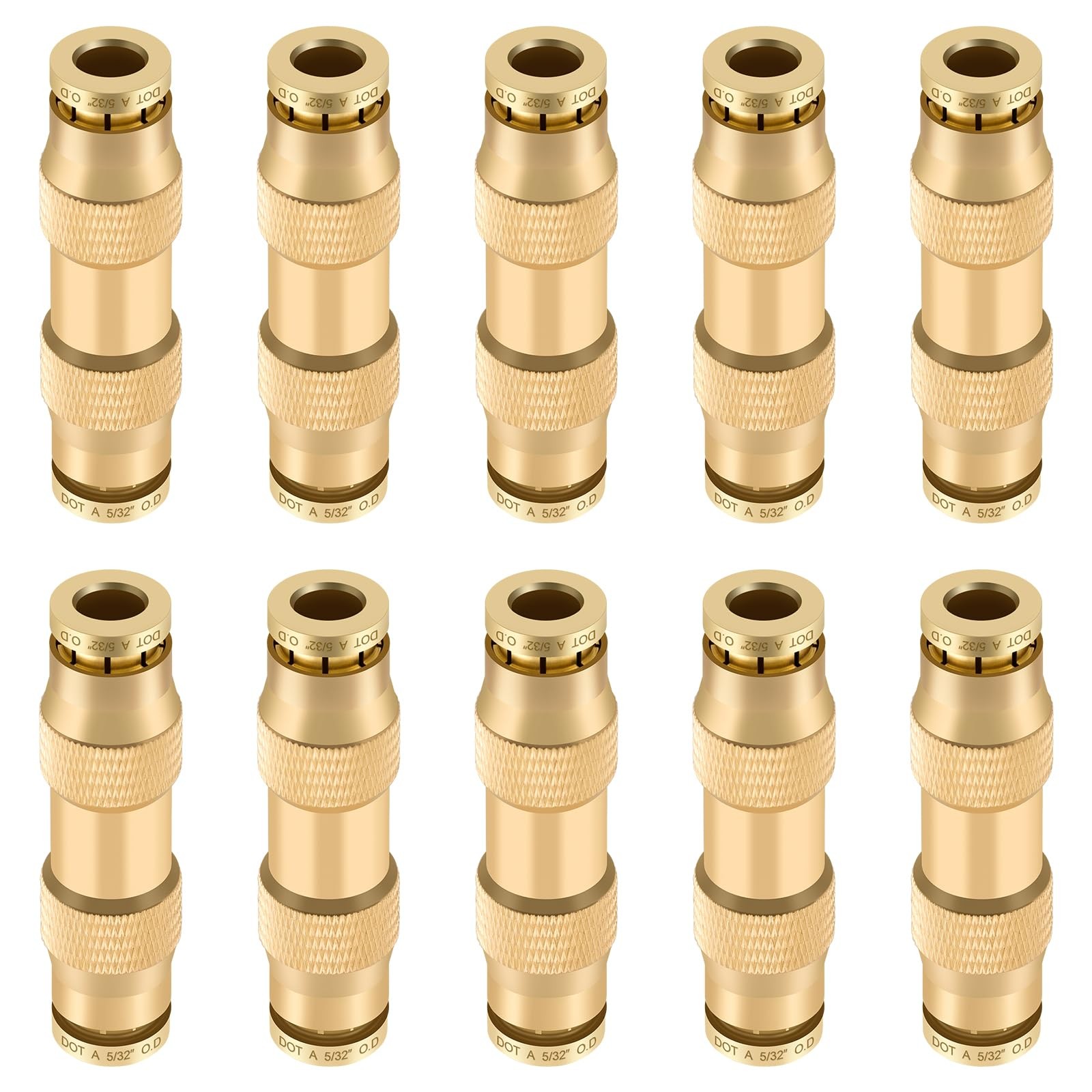 5/32″ Quick Push to Connect Fittings Brass Union Straight Joint DOT Approved …