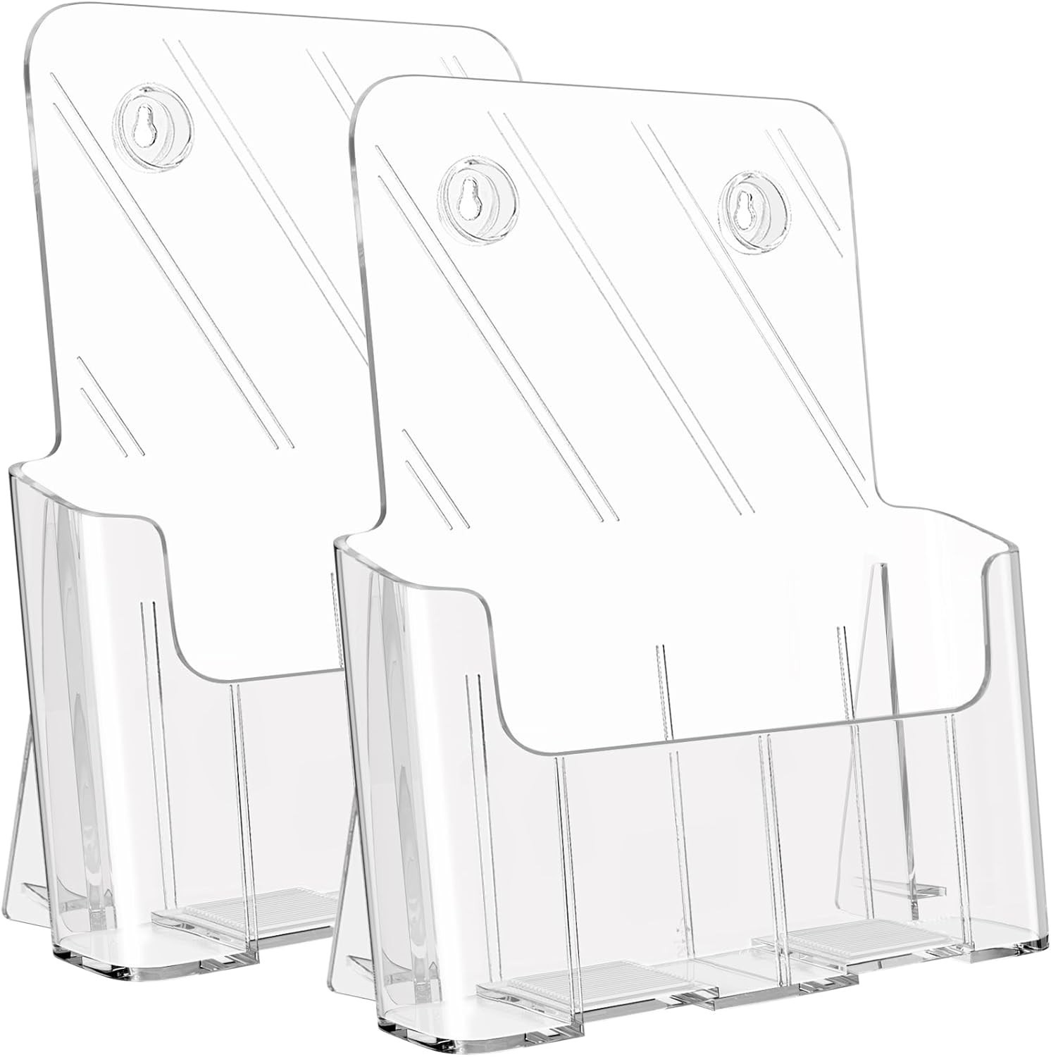 Crystal Clear 8.5 x 11 Acrylic Display Stand for Pamphlets – 2 Pack, Easy Access