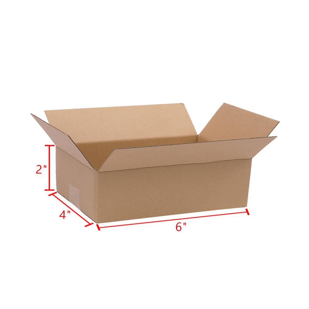 100 Pcs 6x4x2 Shipping Packing Mailing Moving Storage Boxes Corrugated Paper Box