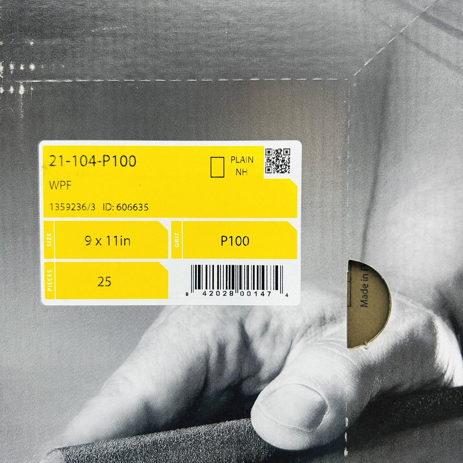 Mirka 21-104-P100 Sandpaper Sheet Waterproof 9 x 11 Wet/Dry 100 Grit Pk of 25