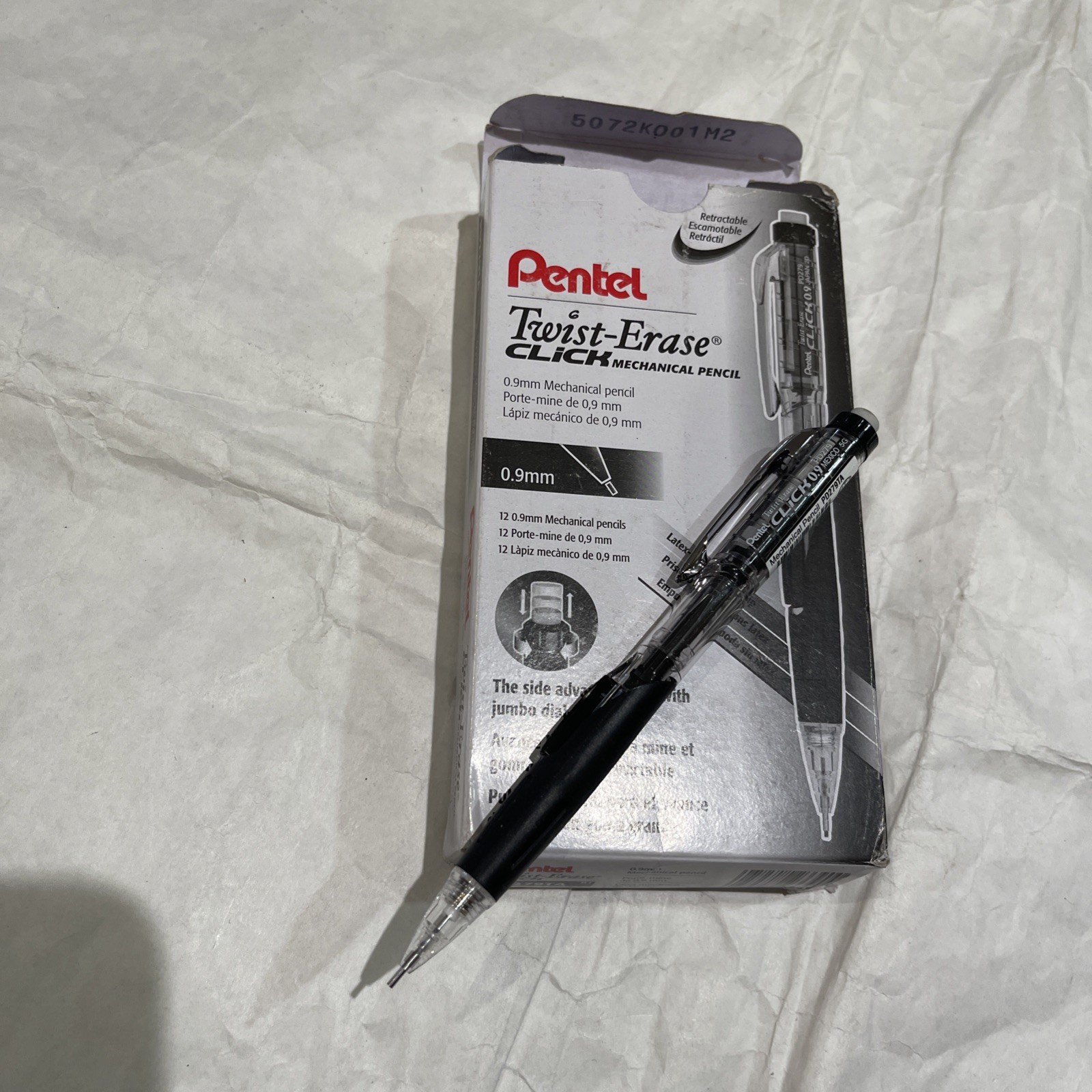 Qty 10 PD279TA Pentel Twist-Erase Click Mechanical Pencil, 0.9mm, Black New